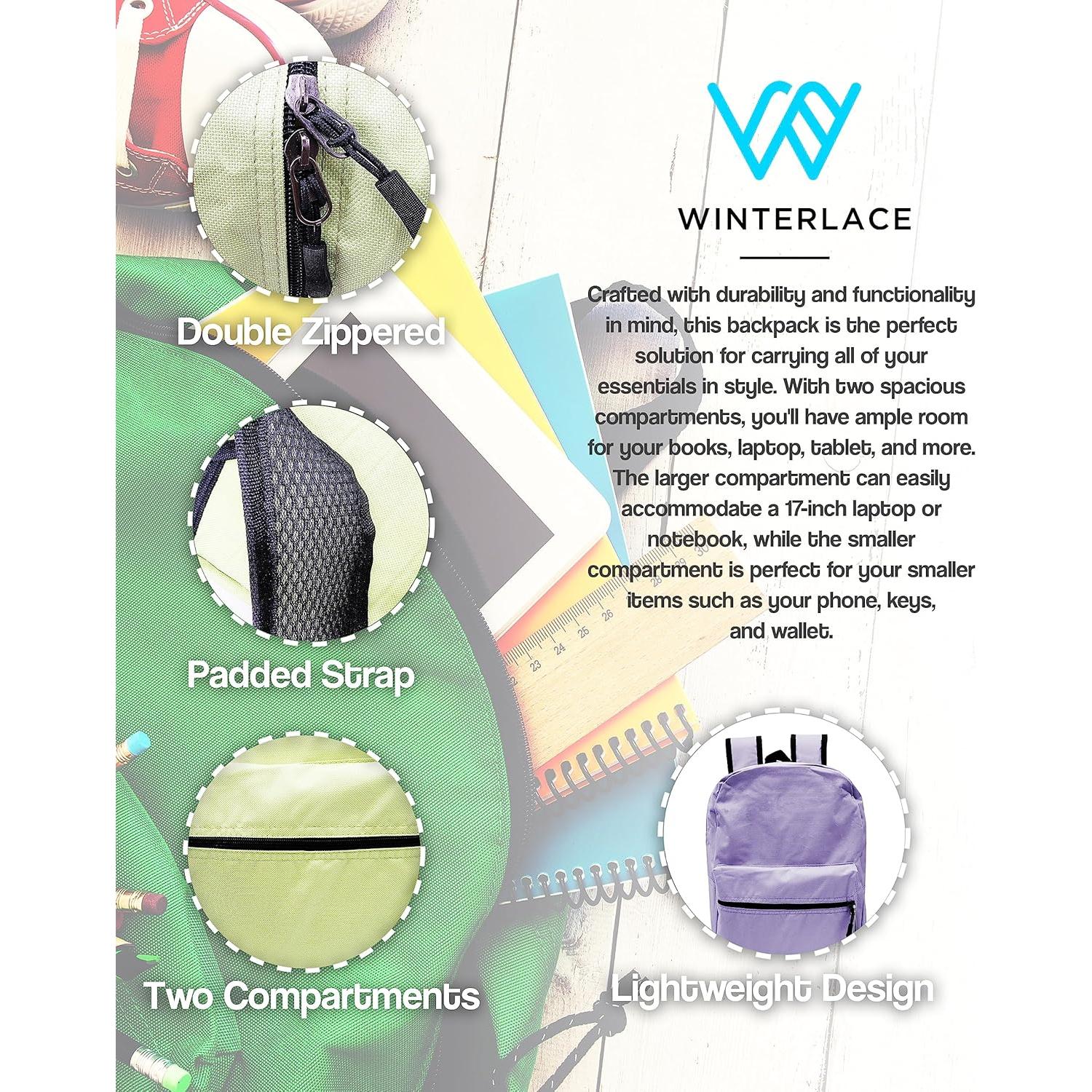 Paquete de 48 mochilas de 43 cm con cremallera - Colores surtidos