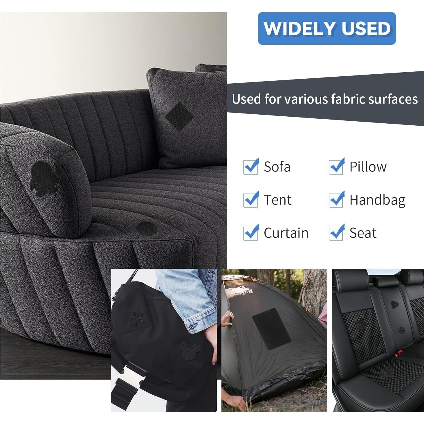 Parches de Tela Autoadhesivos FR 2 Pcs 20.3 x 27.9 cm Negro