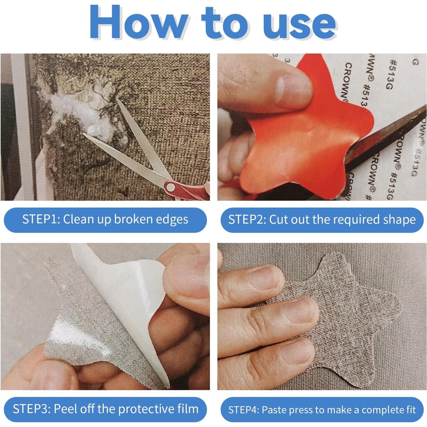 Parches de Tela Autoadhesivos FR 2 Pcs 20.3 x 27.9 cm Negro