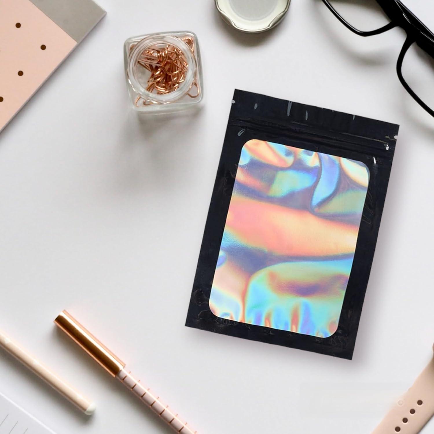 Paquete de 50 Bolsas Mylar Negras DYMSUP 6.1x6.1cm Reutilizables