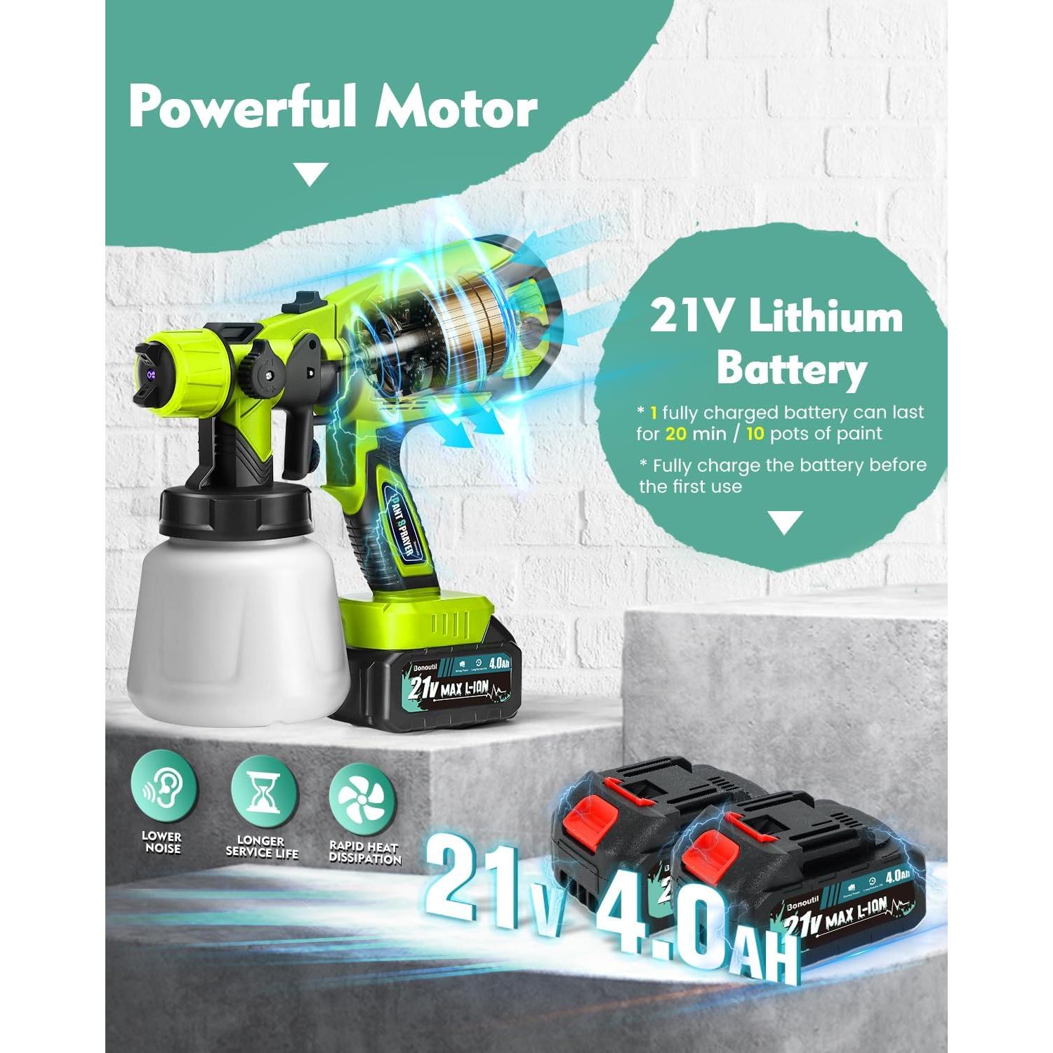 Pulverizador de pintura inalámbrico Bonoutil XR-HT-02 900ml 21V