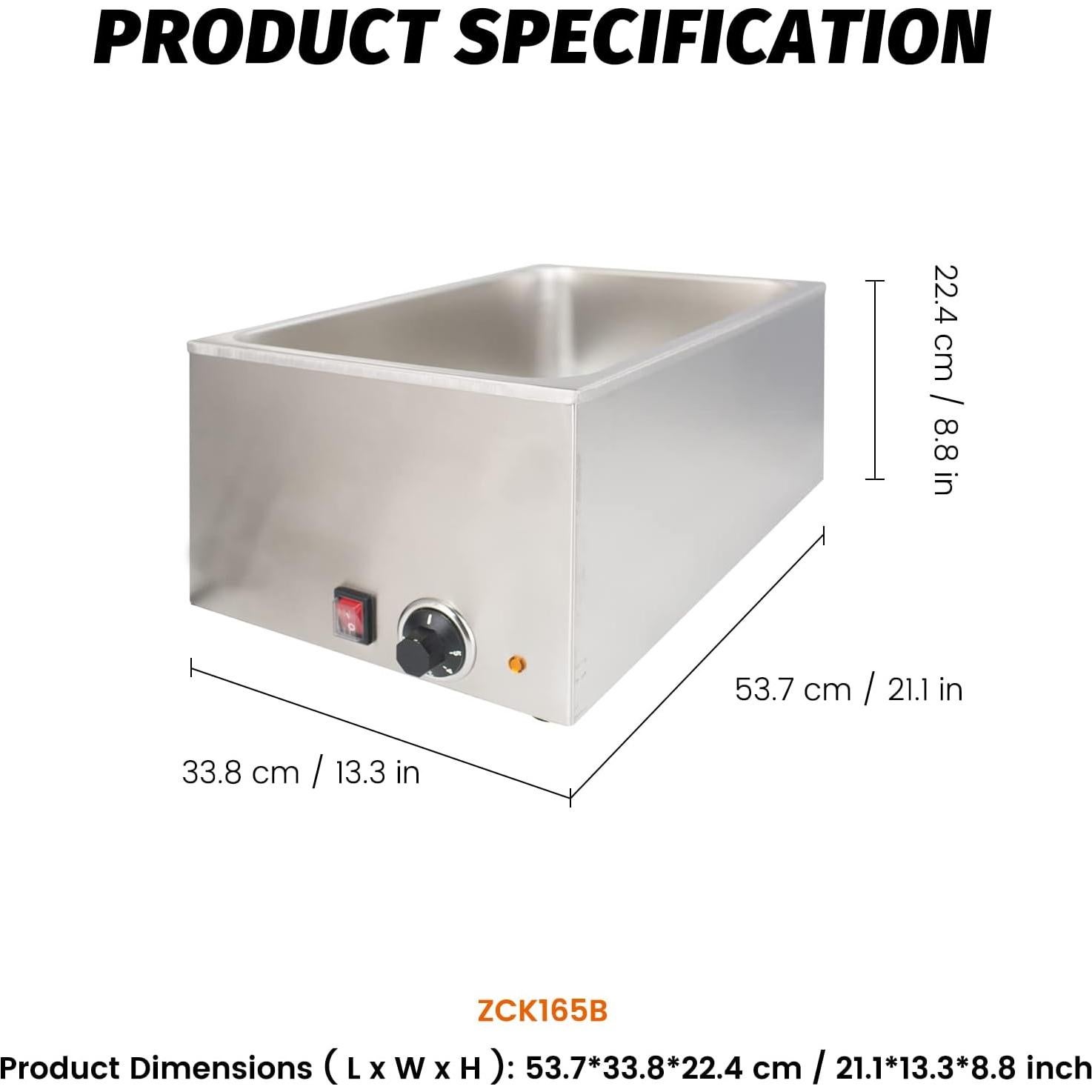 Calentador de Comida Comercial EASYROSE 1200W 53.9x33.8cm