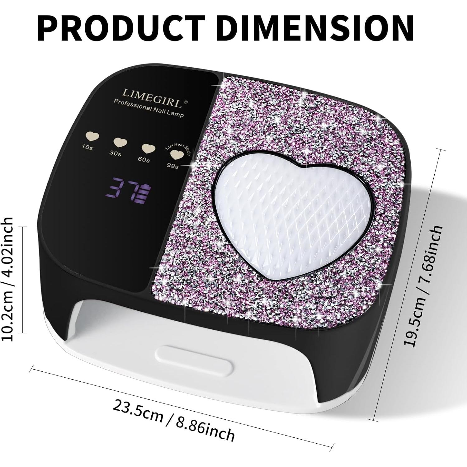 Secador de Uñas Portátil LimeGirl UV LED 72W Negro