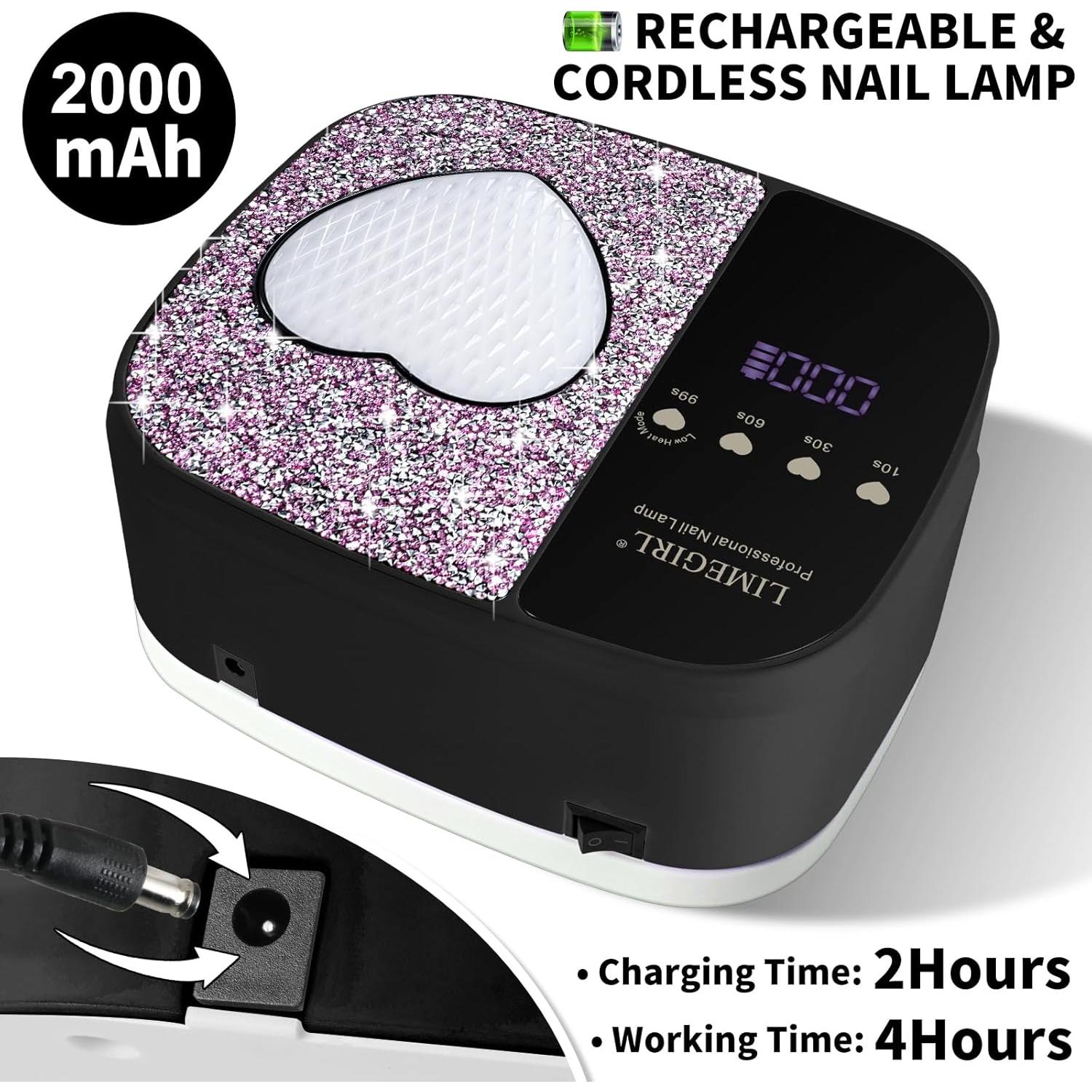 Secador de Uñas Portátil LimeGirl UV LED 72W Negro