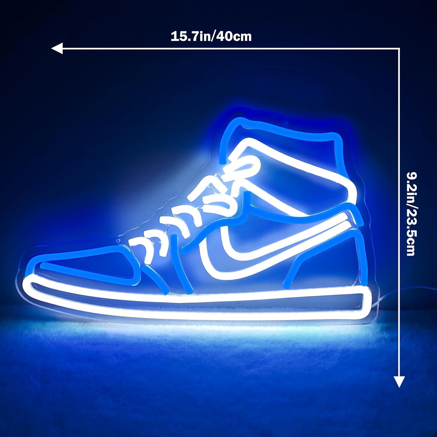 Luz de Neón LED Zapatilla Azul Dimmable JianJung 23.5x40 cm