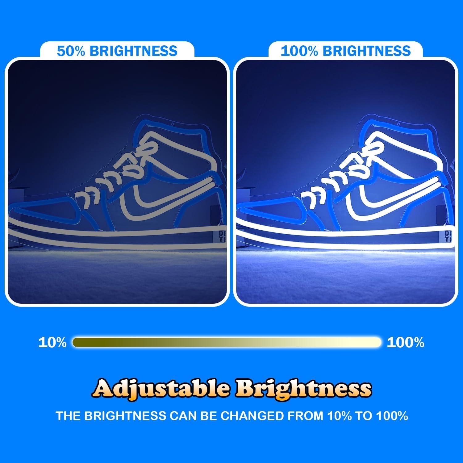 Luz de Neón LED Zapatilla Azul Dimmable JianJung 23.5x40 cm