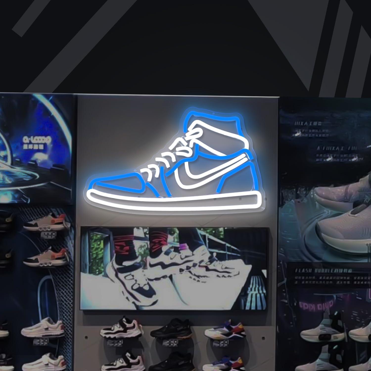 Luz de Neón LED Zapatilla Azul Dimmable JianJung 23.5x40 cm