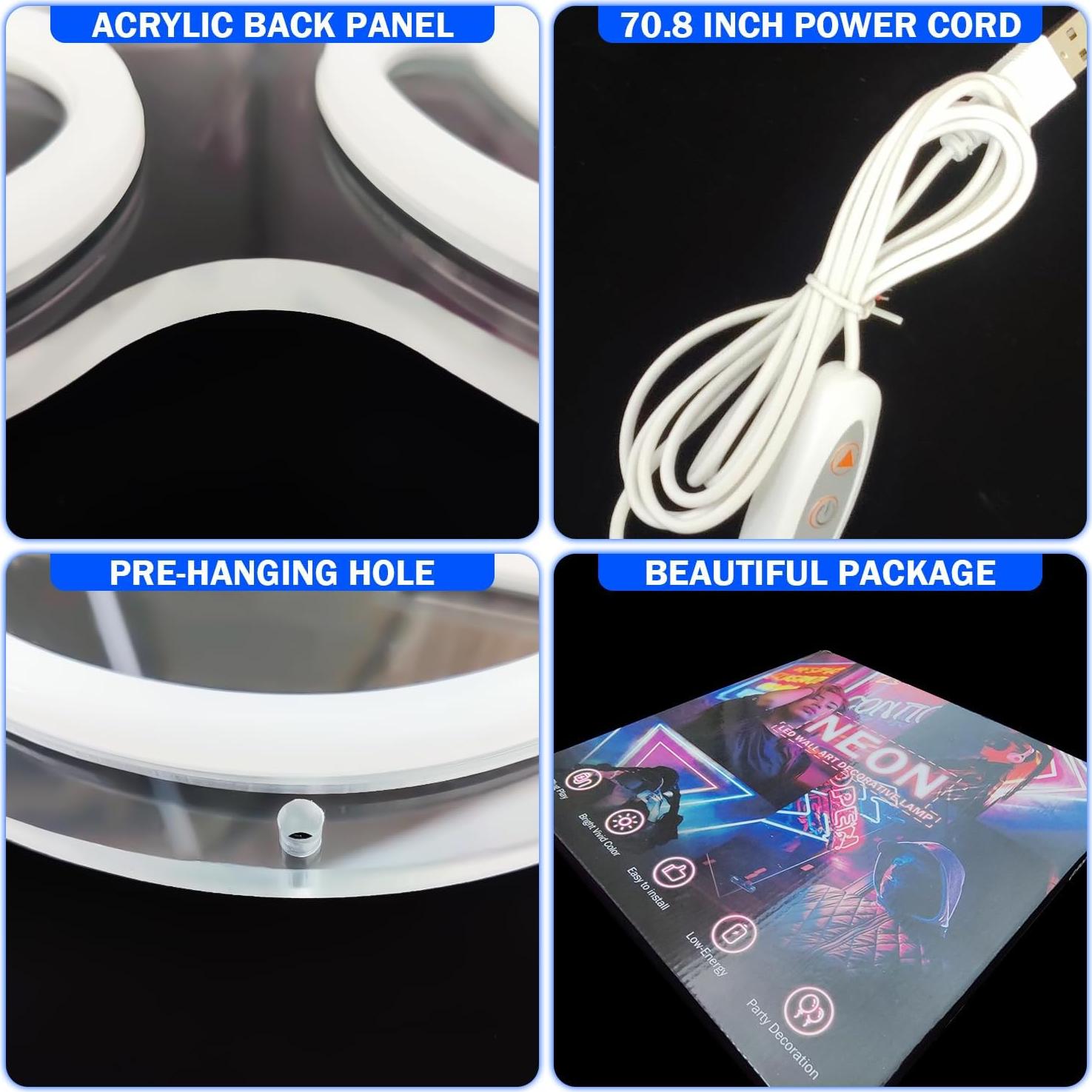 Luz de Neón LED Zapatilla Azul Dimmable JianJung 23.5x40 cm