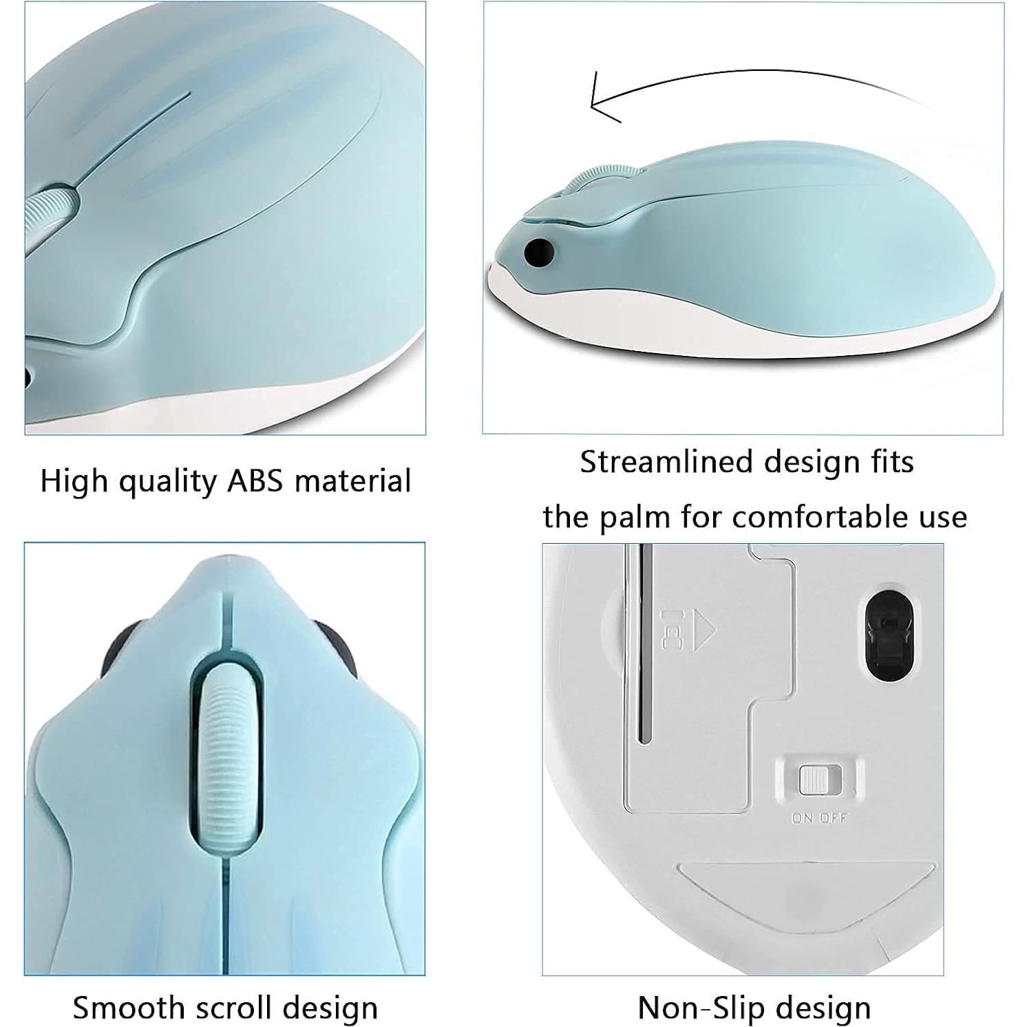 Ratón Inalámbrico Kawaii XINYUEKEJI 1200DPI USB Azul