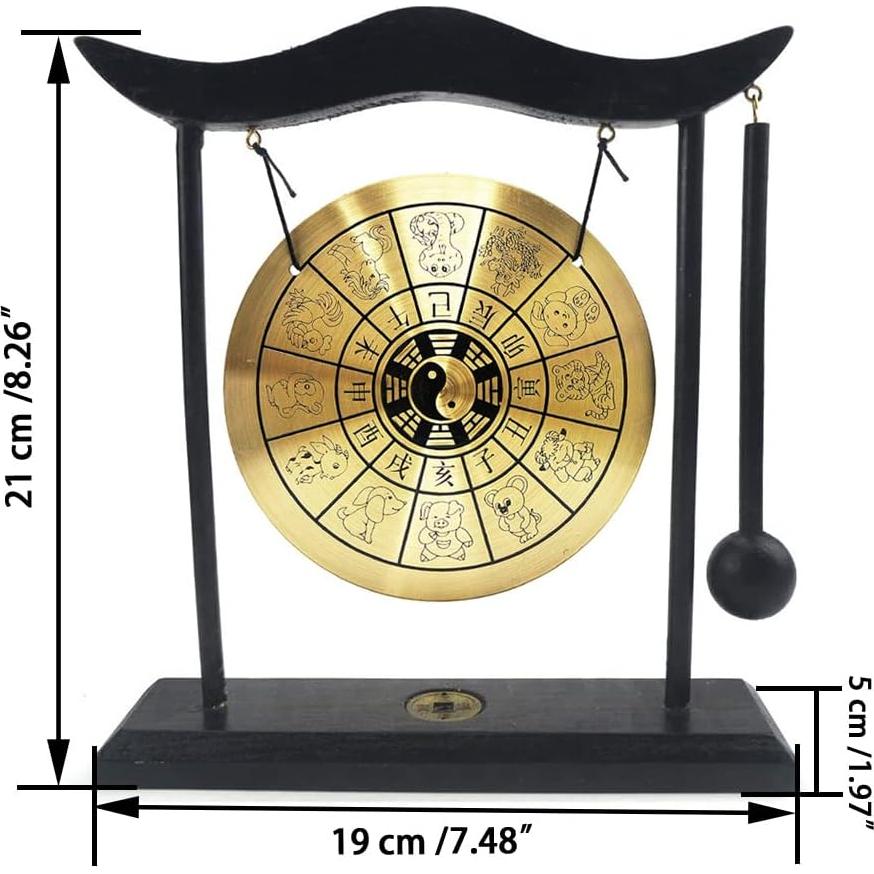Gong de Escritorio Feng Shui Hooshing de Bronce 19 cm