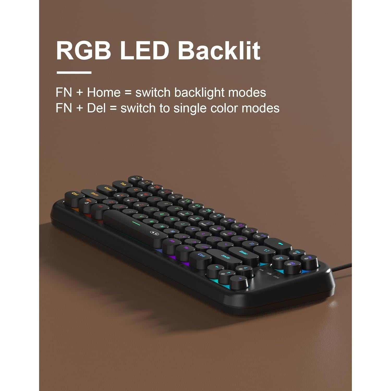 Teclado Gaming Mecánico MageGee TS91 Retroiluminado RGB 68 Teclas