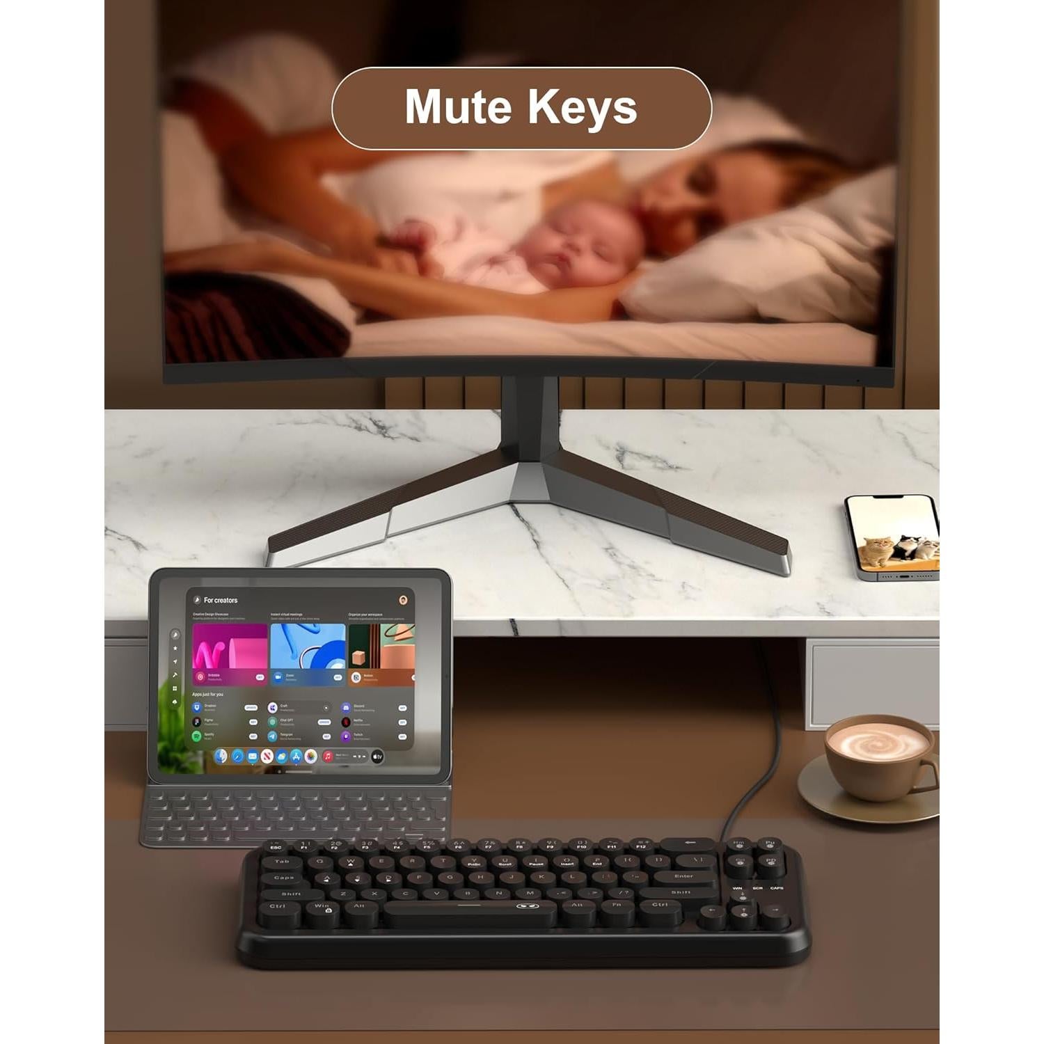 Teclado Gaming Mecánico MageGee TS91 Retroiluminado RGB 68 Teclas