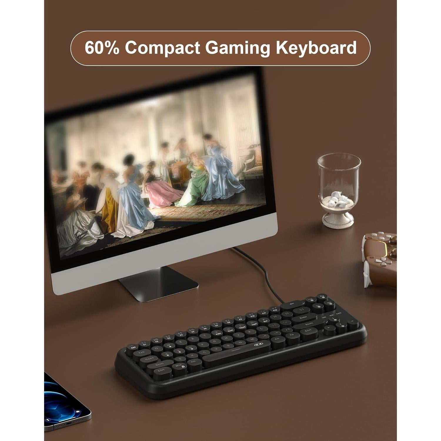 Teclado Gaming Mecánico MageGee TS91 Retroiluminado RGB 68 Teclas