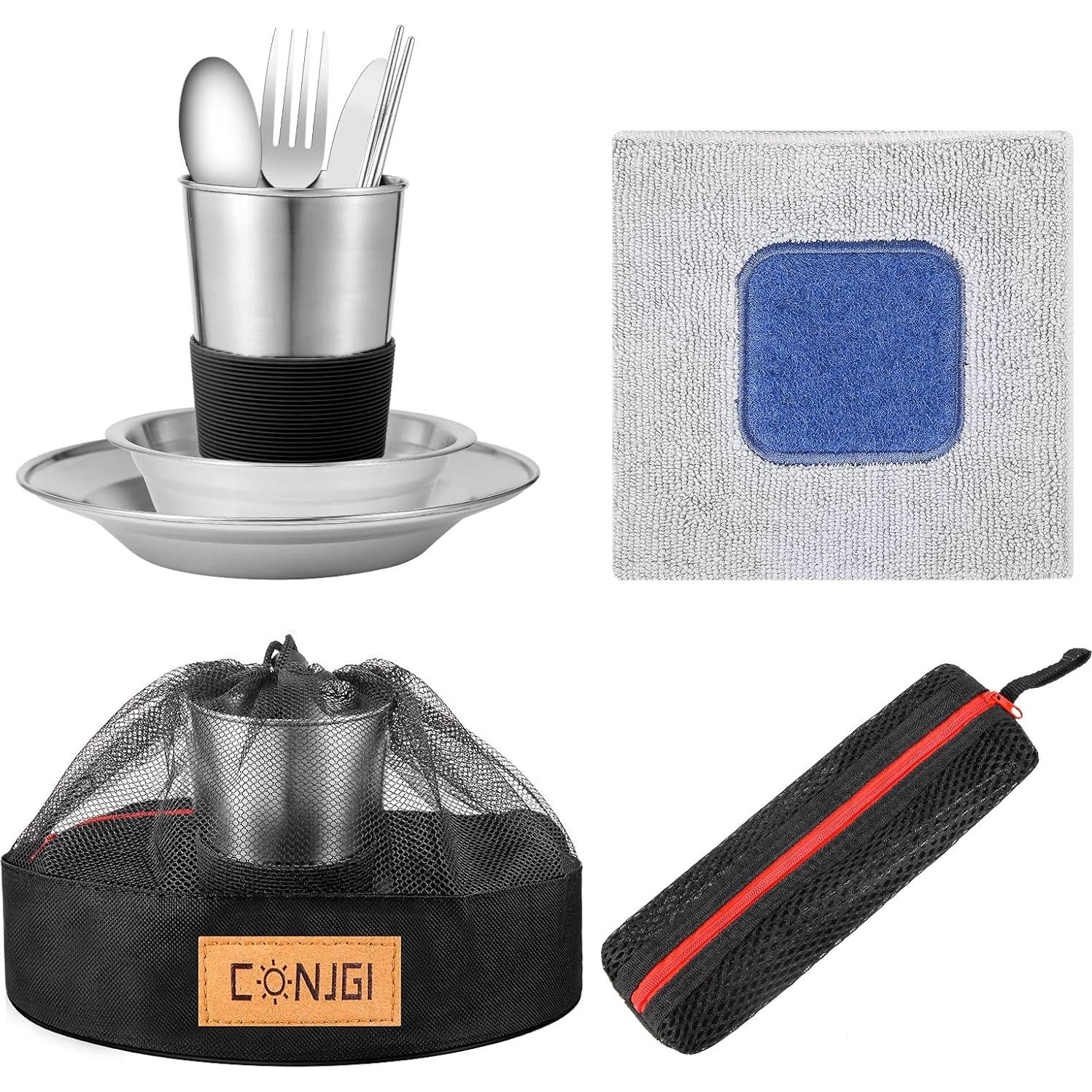 Kit de Comida para Camping CONJGI - Vajilla para 1 Persona