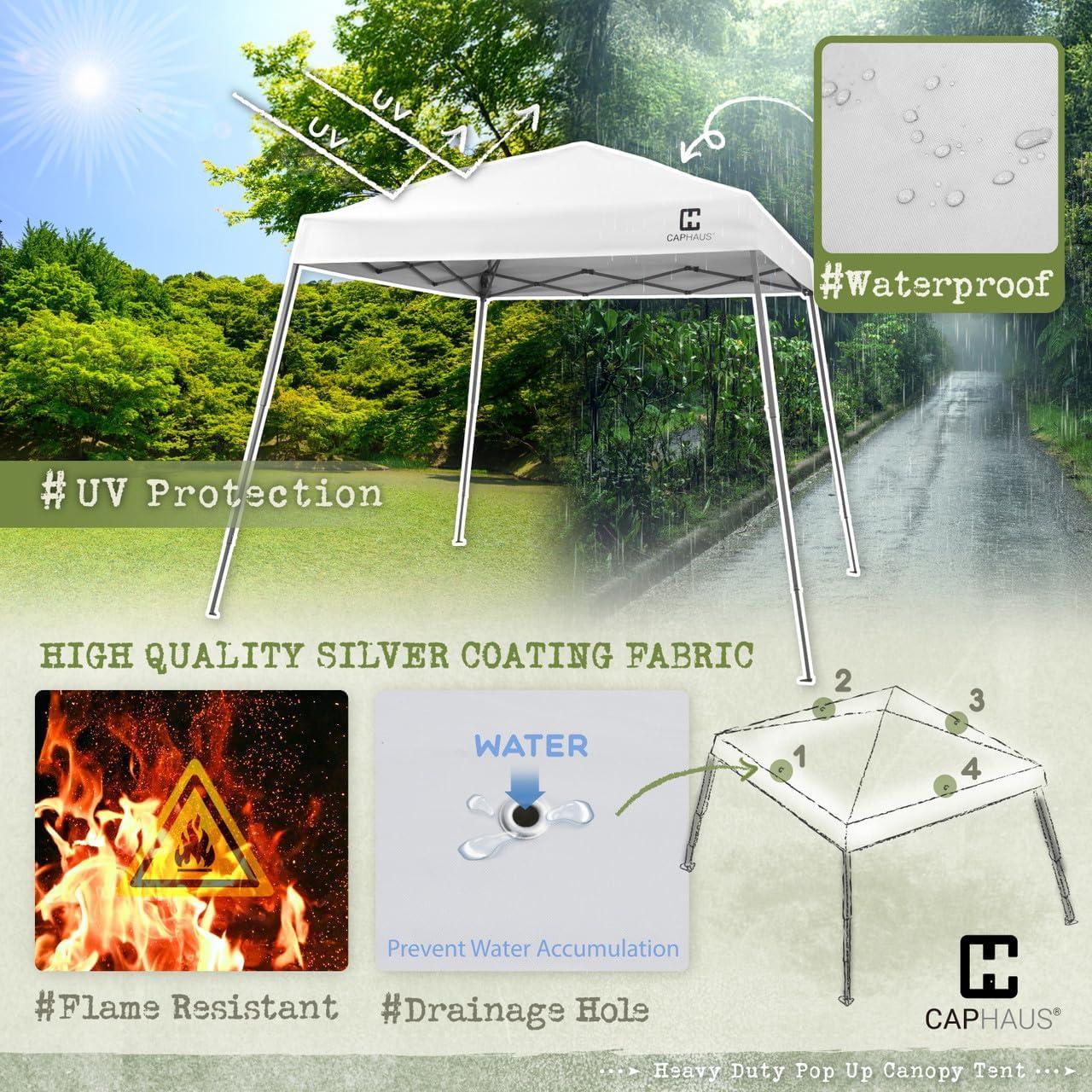 Carpa Plegable CAPHAUS 3x3m Azul, Impermeable y UV