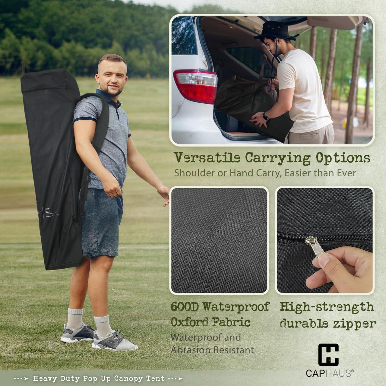 Carpa Plegable CAPHAUS 3x3m Azul, Impermeable y UV