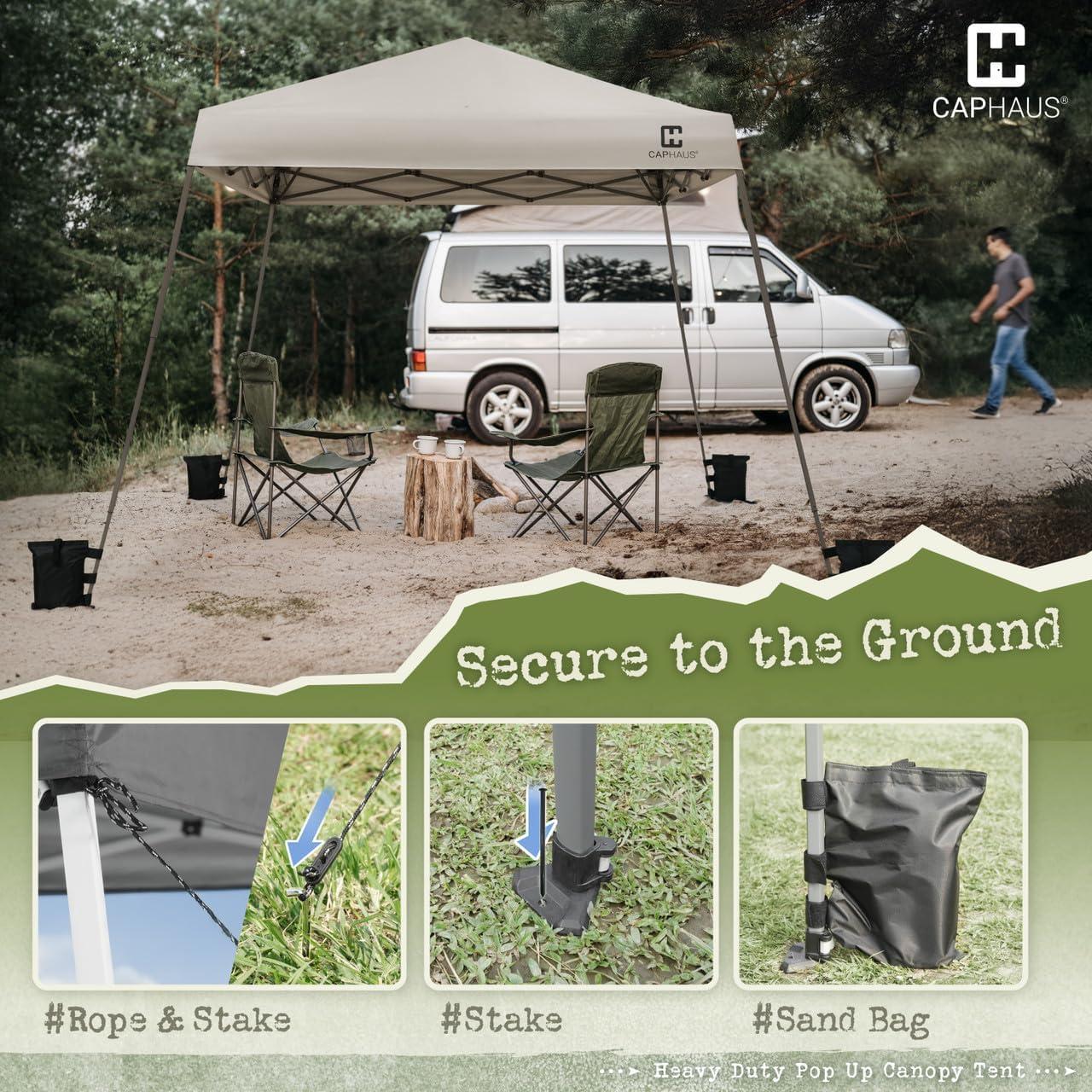 Carpa Plegable CAPHAUS 3x3m Azul, Impermeable y UV