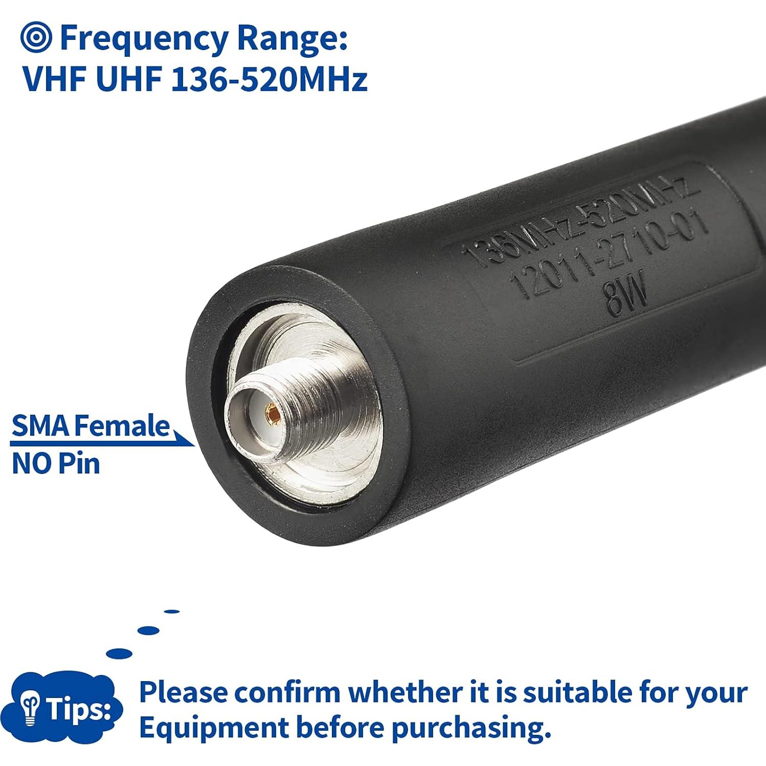 Antena de Radioaficionado Plegable Bingfu 2-Pack 47cm VHF UHF