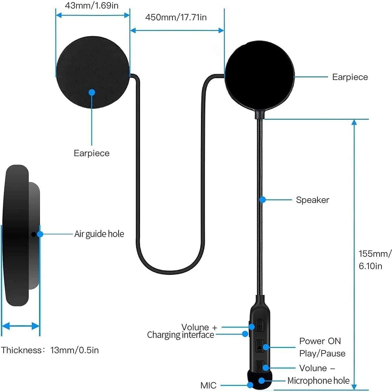 Auricular Bluetooth JZAQ BT30 para Casco de Motocicleta