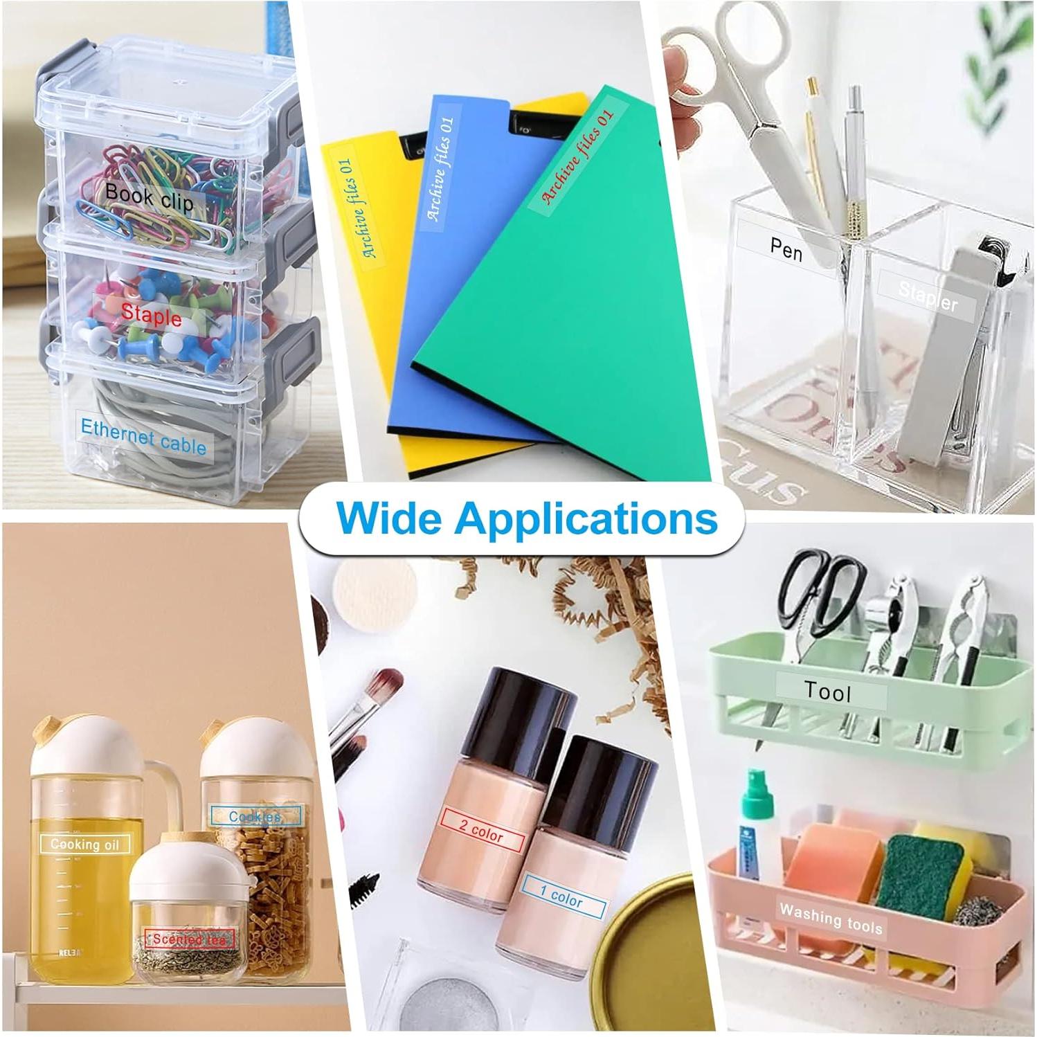 Paquete de 4 Cintas Transparentes Brother TZe 12mm Negro/Rojo/Azul/Blanco