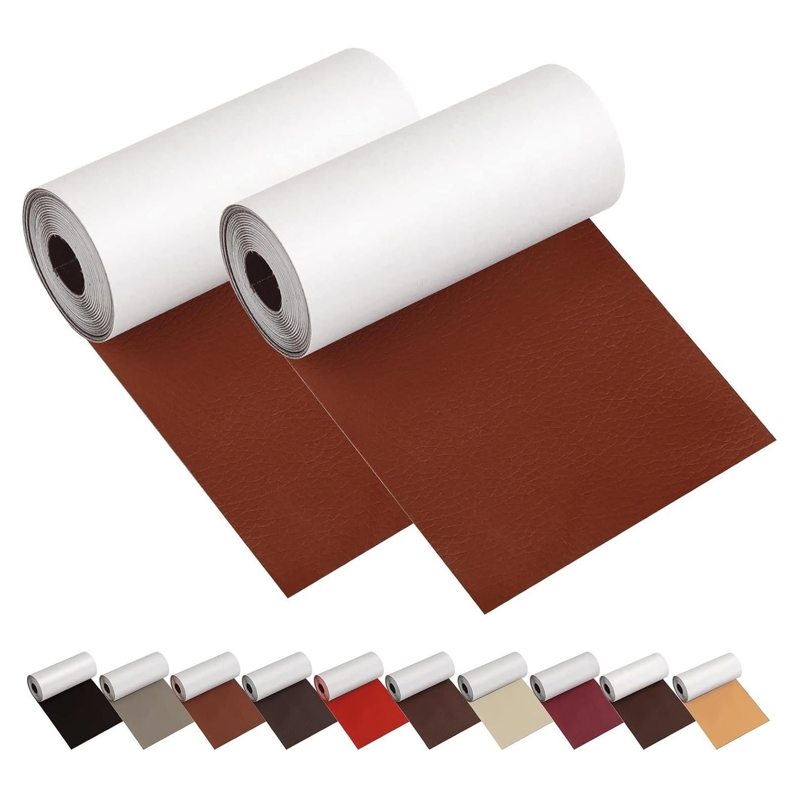 Parche de reparación de cuero FSLMEIL 3x60 cm 2 rollos café