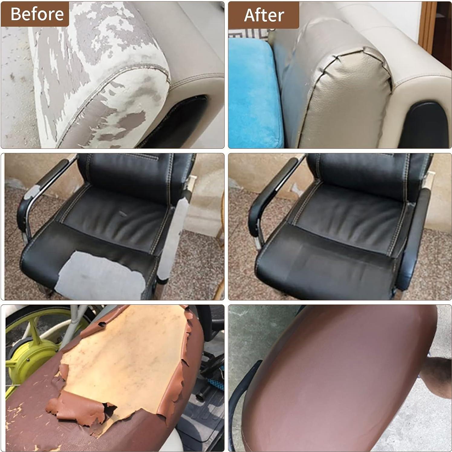 Parche de reparación de cuero FSLMEIL 3x60 cm 2 rollos café