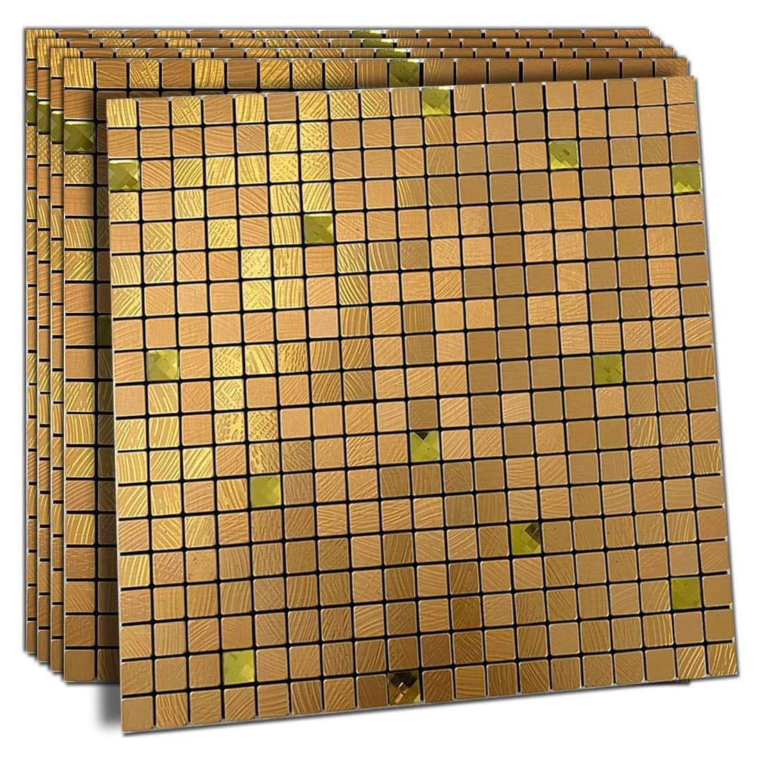 Azulejos Autoadhesivos XUANINY 30.48x30.48cm Dorado 5 Pzas