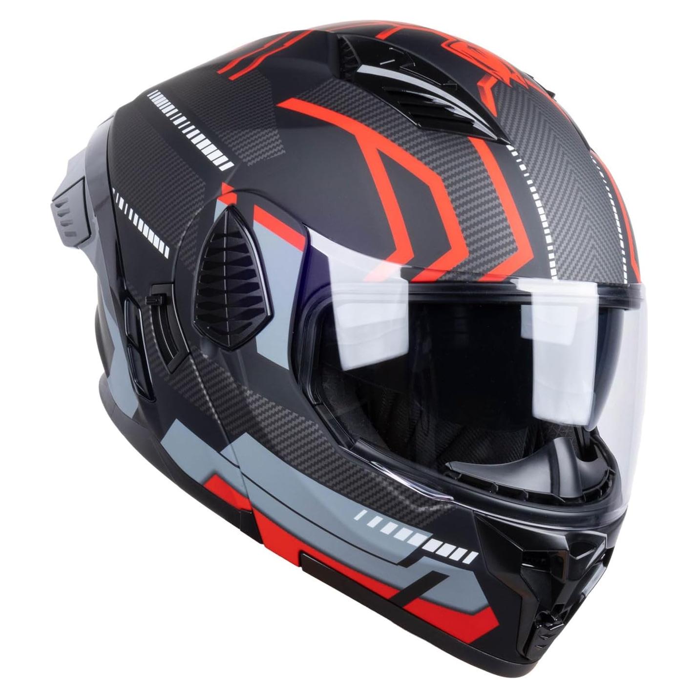 Casco Modular AceRide KYE-hel Doble Visor Negro Mate XL