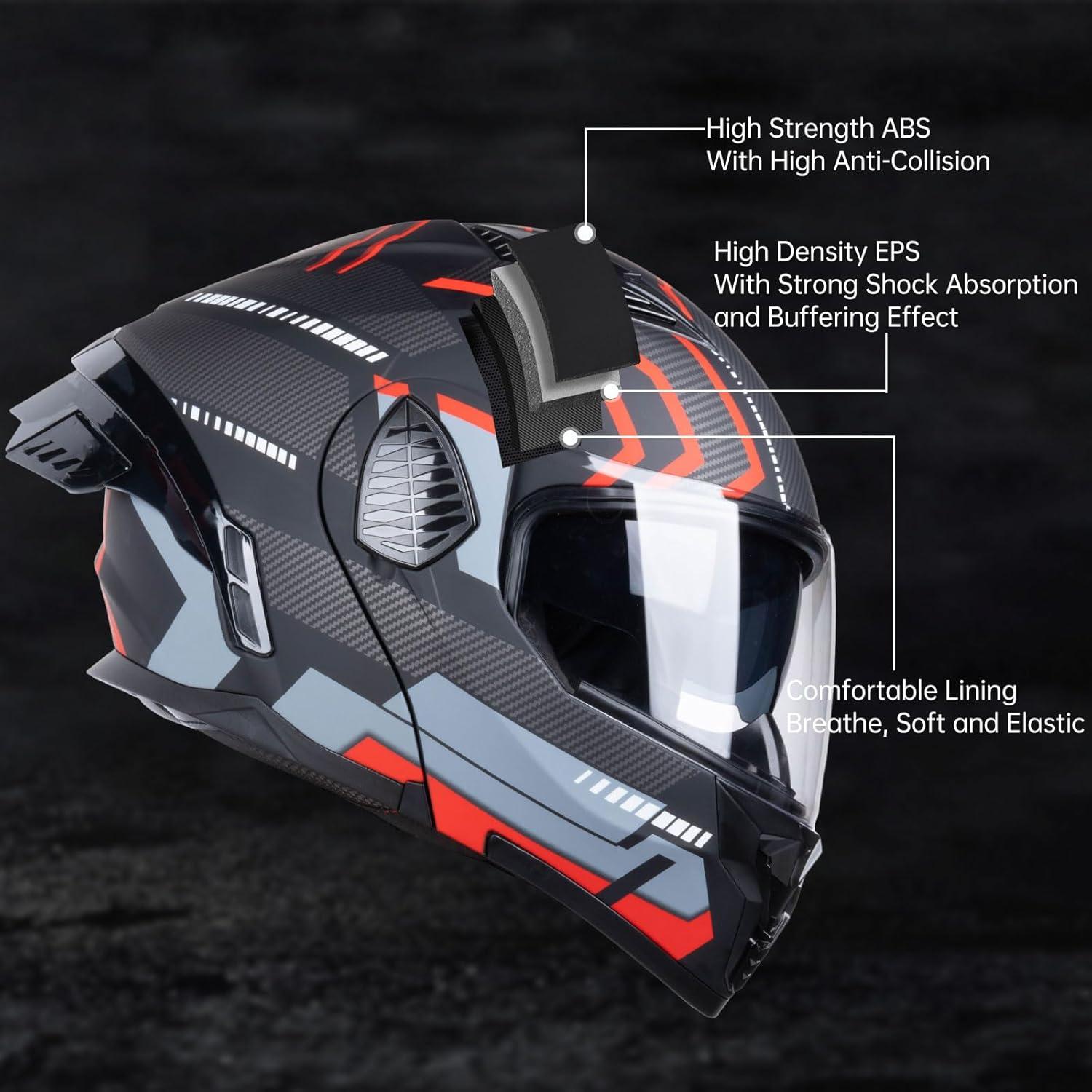 Casco Modular AceRide KYE-hel Doble Visor Negro Mate XL