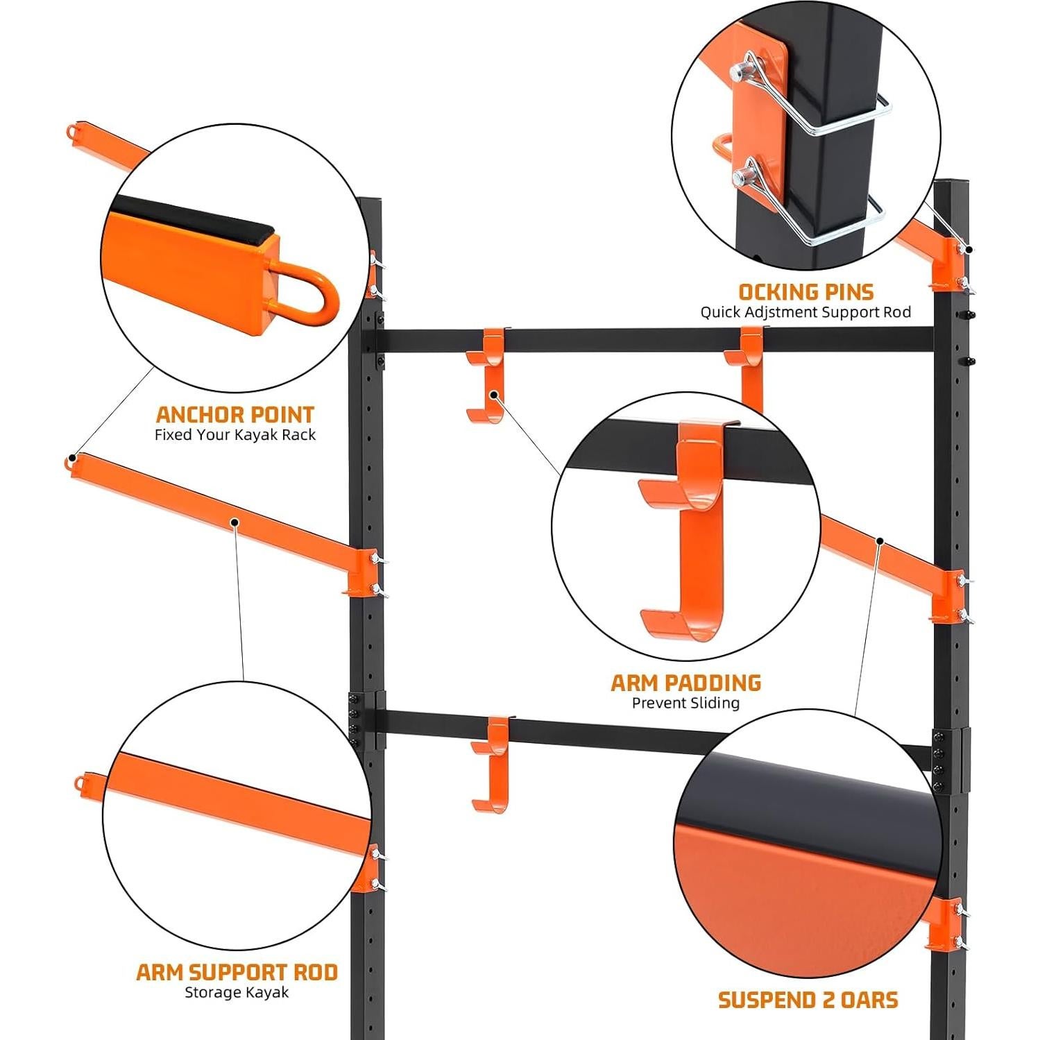 Soporte para Kayak UOKRR Ajustable 2 Niveles 90 kg