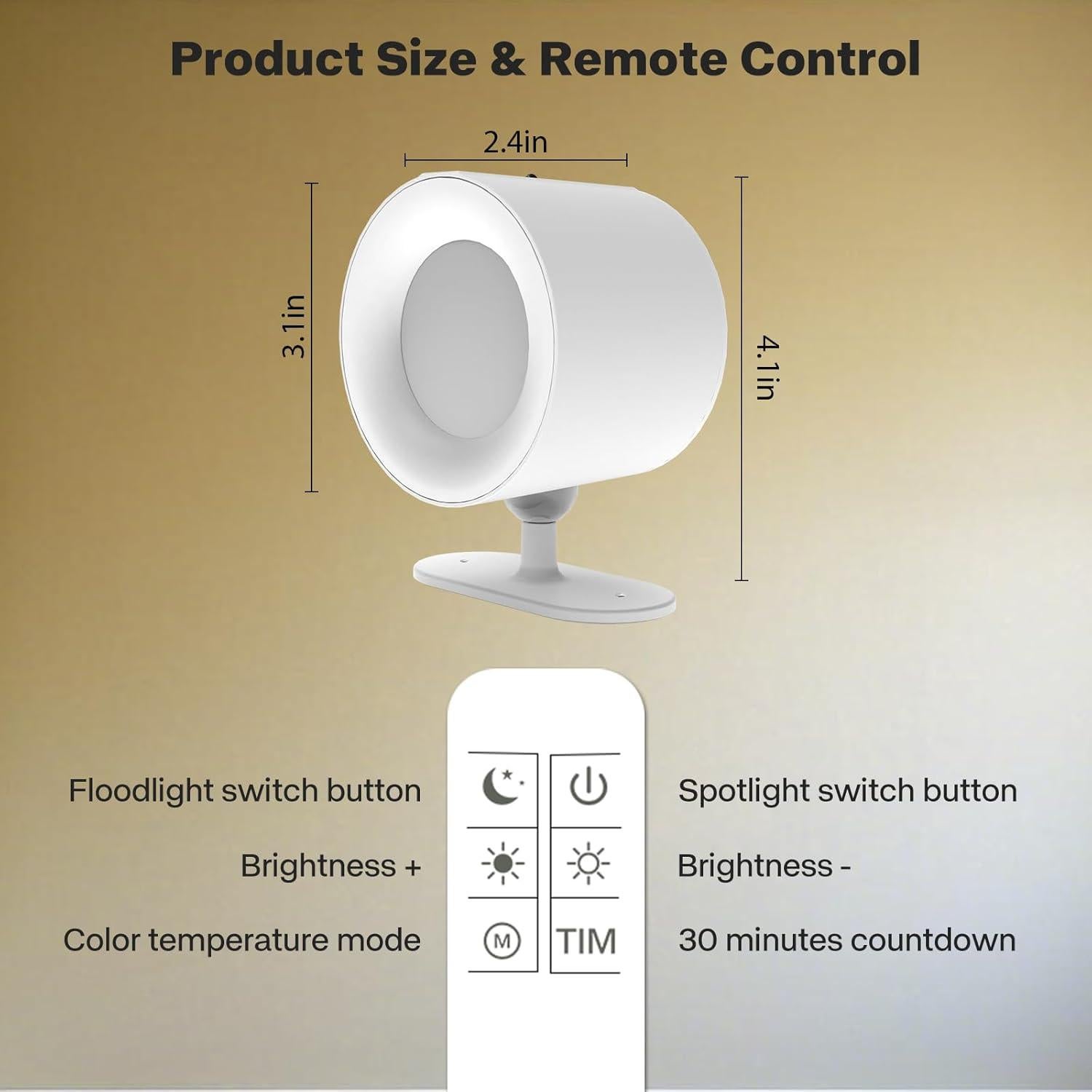 Foco LED Recargable GRLCLGT Doble Luz Magnético 360° Blanco