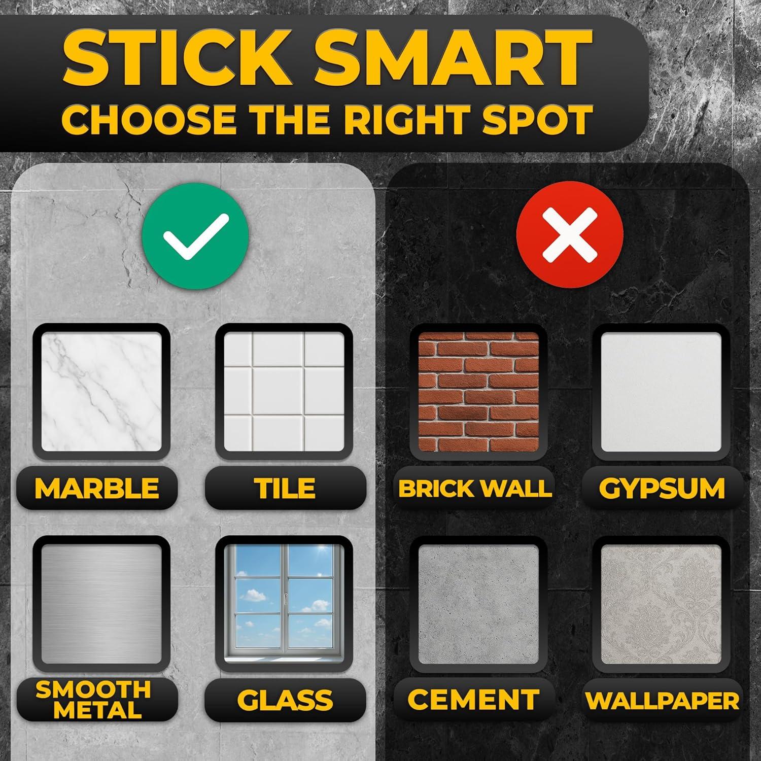 Ganchos de Ducha Novsix - 2 Piezas Ventosa Negra Resistente