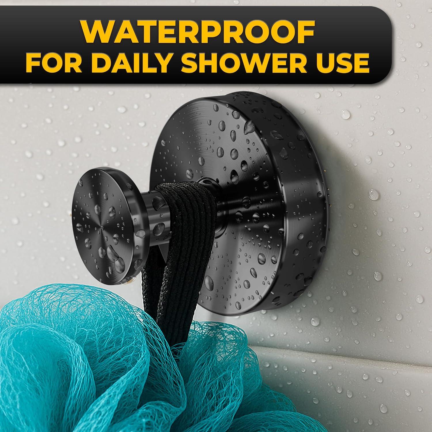 Ganchos de Ducha Novsix - 2 Piezas Ventosa Negra Resistente