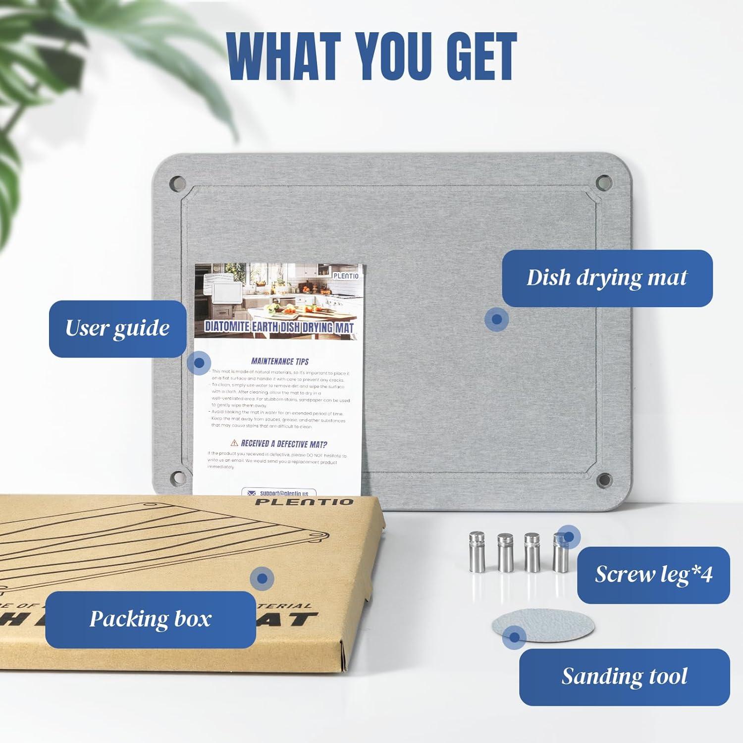 Alfombrilla de Secado de Platos Plentio Diatomeas 39.9x29.9cm