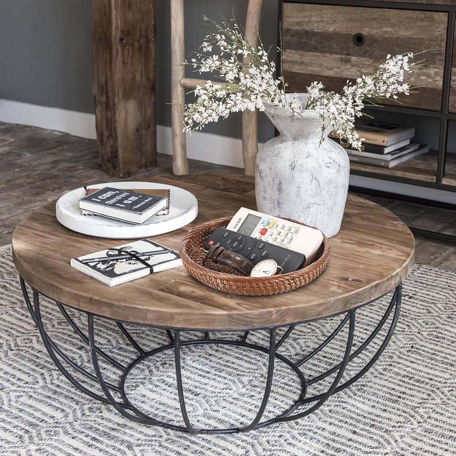 Cesto de Ratán Hipiwe Redondo 19.3cm Marrón Organizador