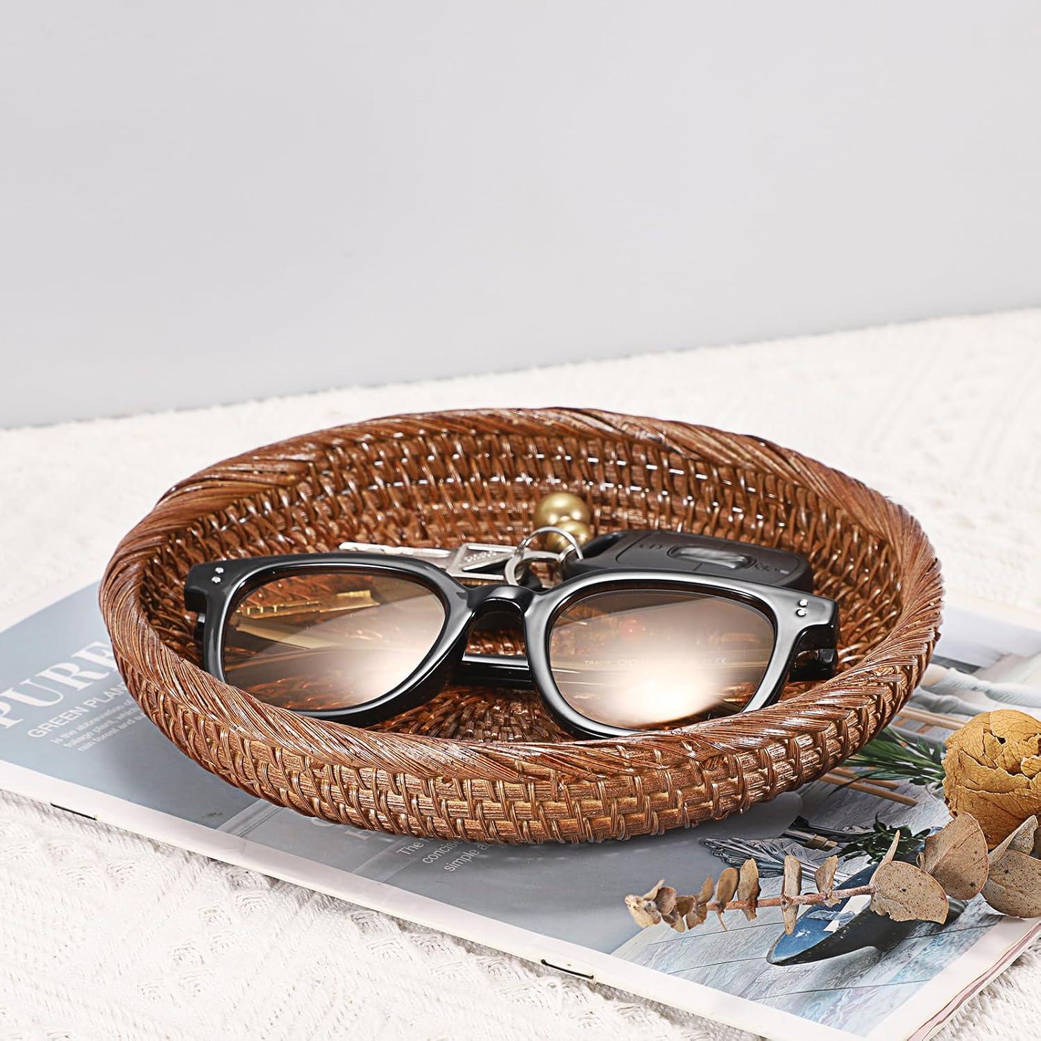 Cesto de Ratán Hipiwe Redondo 19.3cm Marrón Organizador