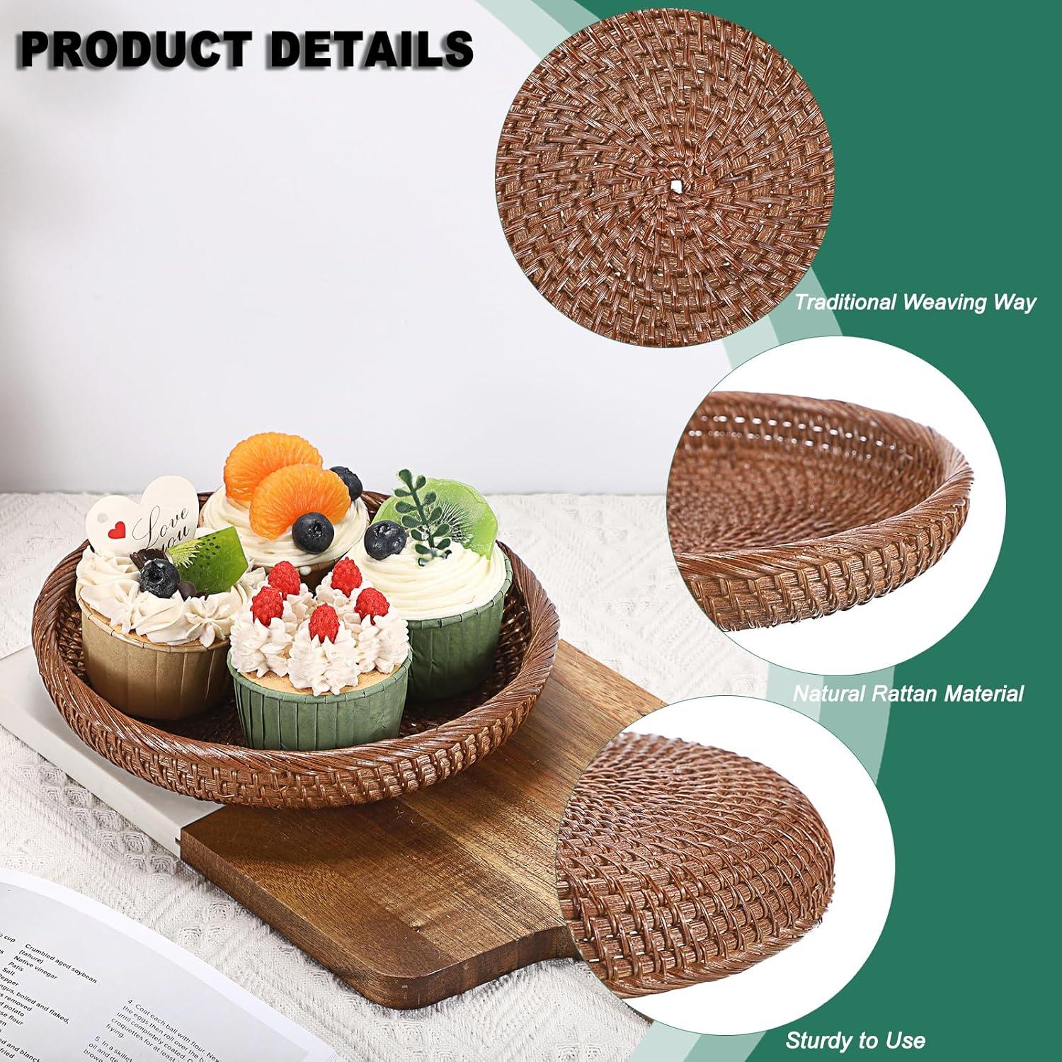 Cesto de Ratán Hipiwe Redondo 19.3cm Marrón Organizador