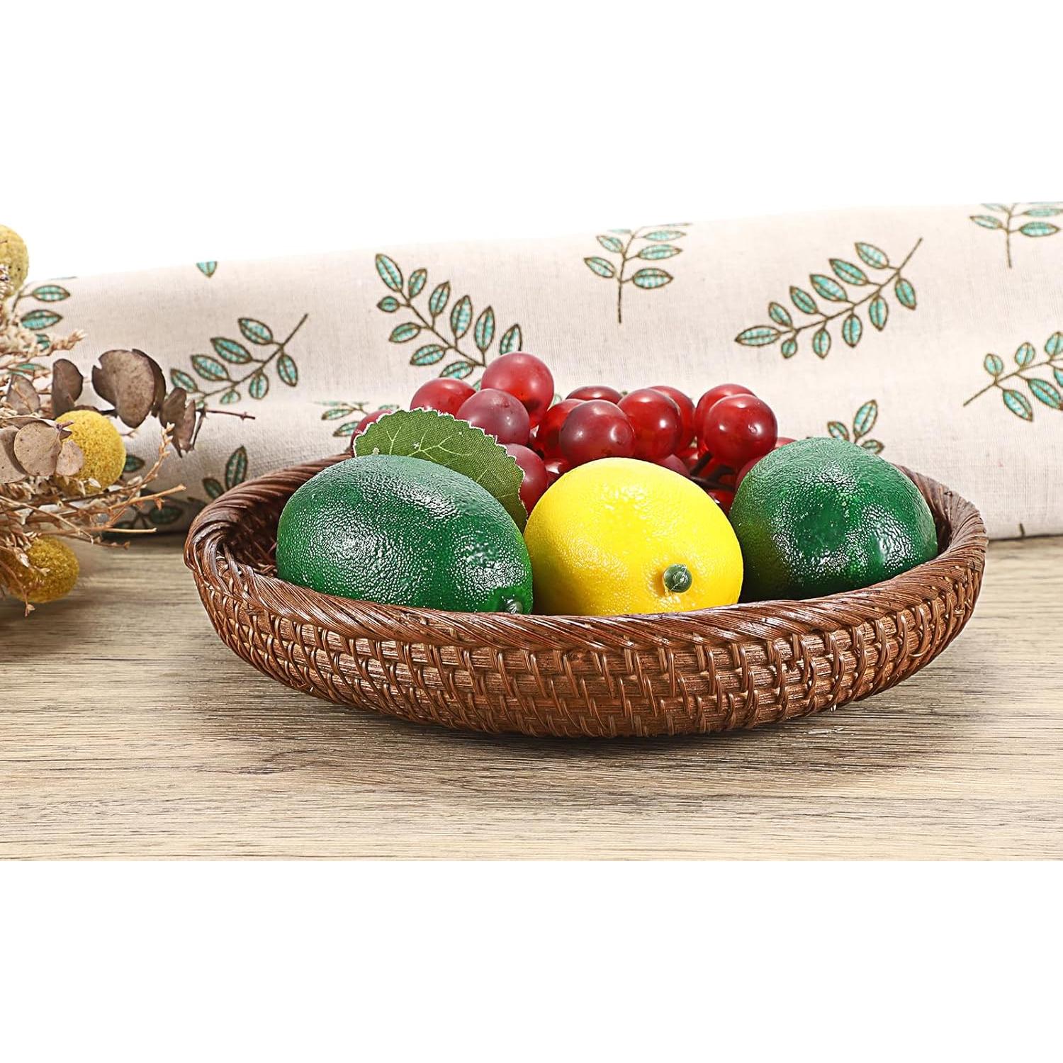 Cesto de Ratán Hipiwe Redondo 19.3cm Marrón Organizador