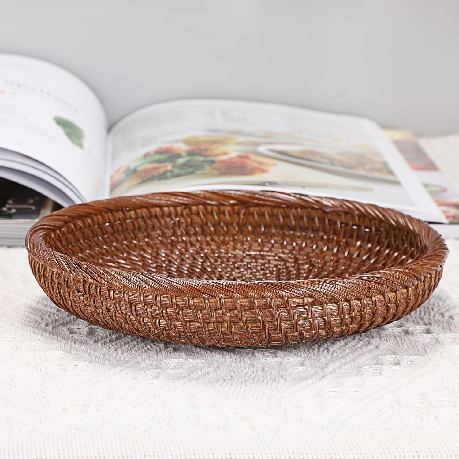 Cesto de Ratán Hipiwe Redondo 19.3cm Marrón Organizador