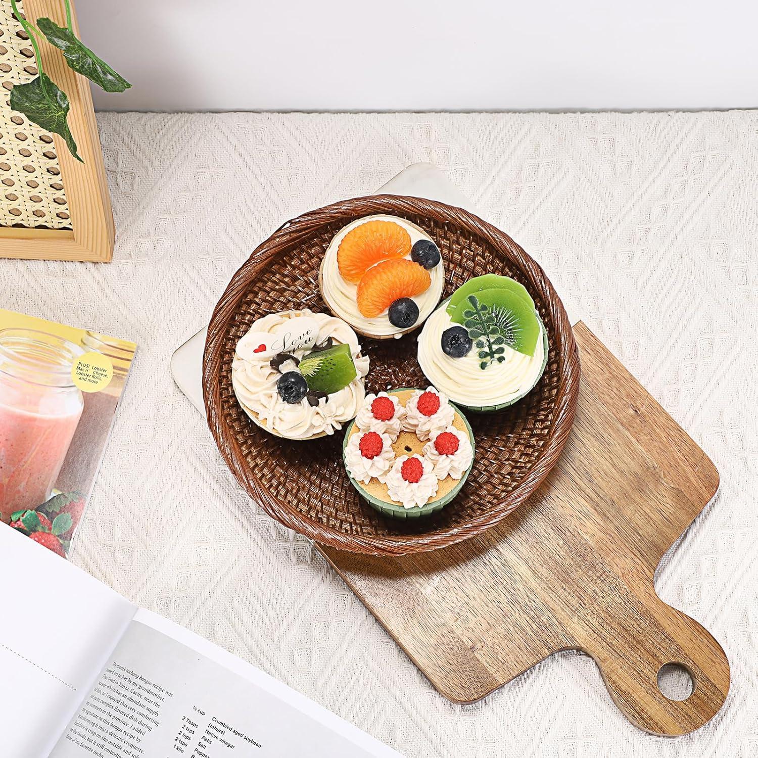 Cesto de Ratán Hipiwe Redondo 19.3cm Marrón Organizador