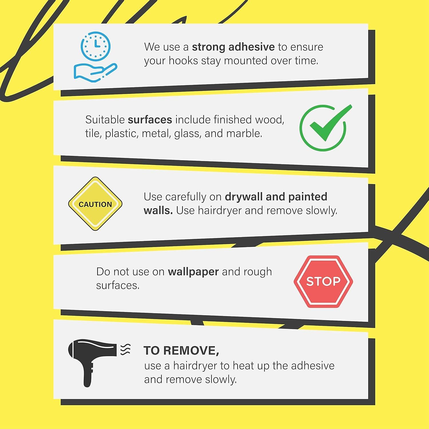 Ganchos Adhesivos Modern JP para Sombreros - Paquete de 8