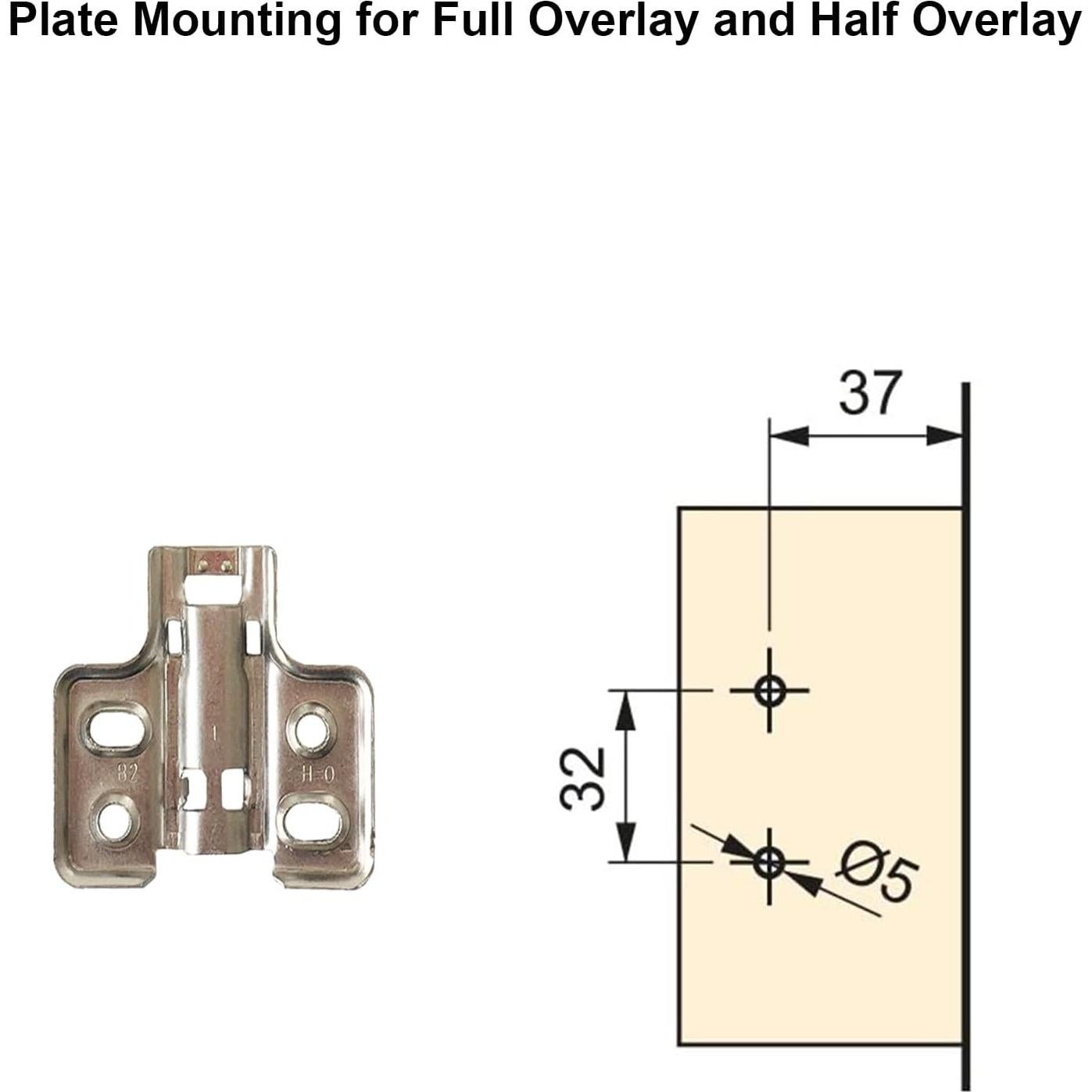 Bisagras de Superposición Completa LIKERAINY 35mm 4 Piezas