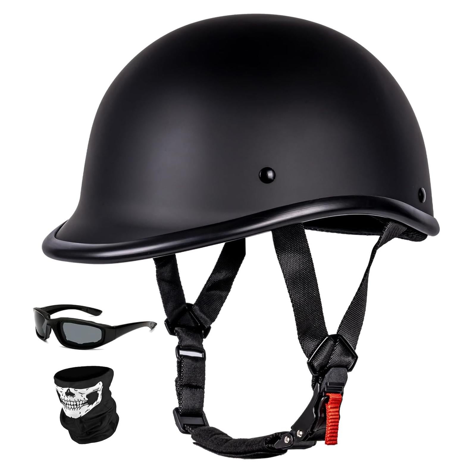 Vintage Motorcycle Half Helmet - Lightweight Low Profile Open-Face Half-Face Helmet – DOT Approved