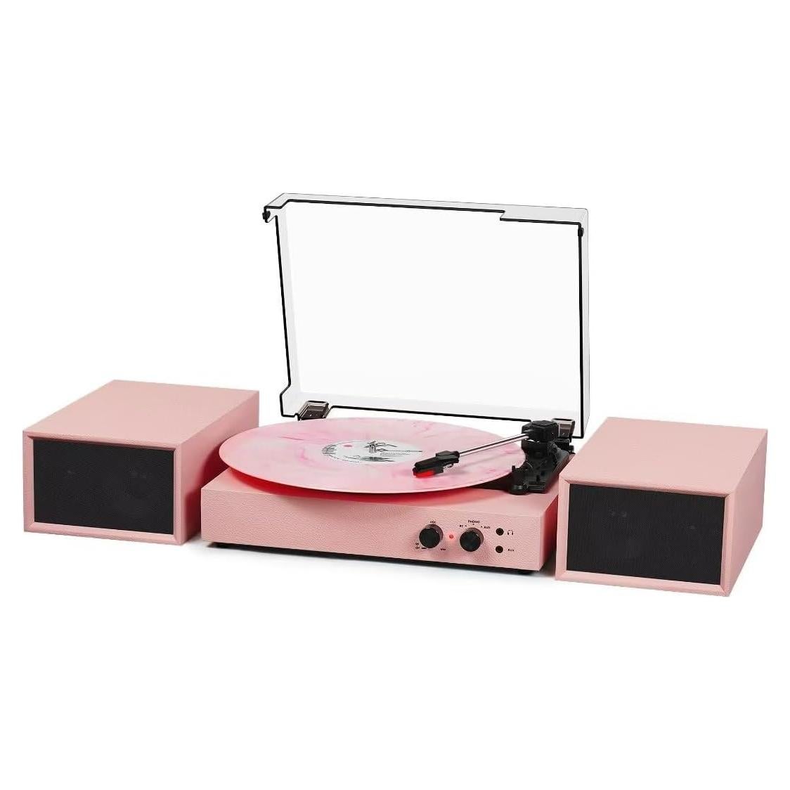 Reproductor de Vinilo TANLANIN TE-003PK Rosa con Bluetooth
