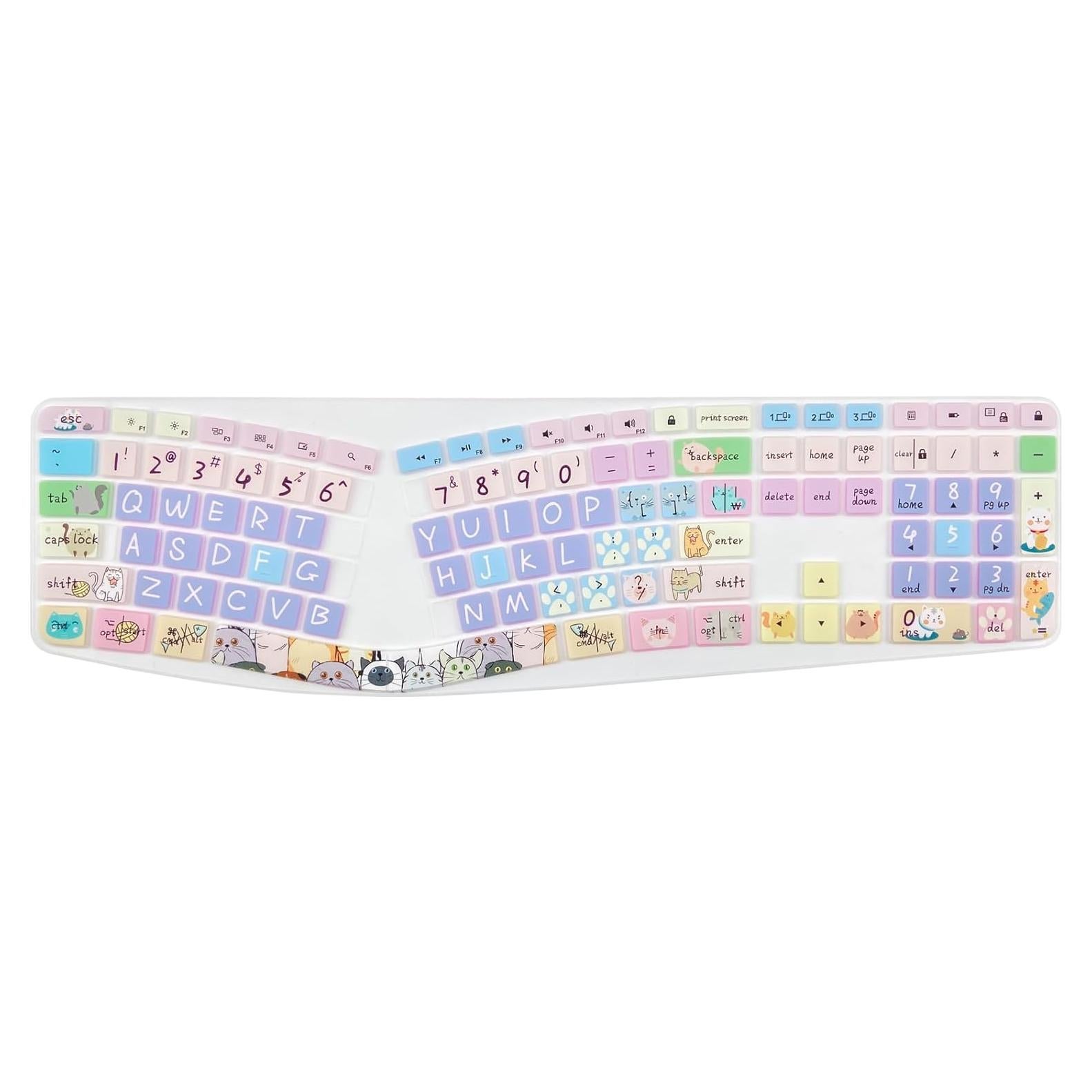 Cubierta de Teclado Silicona Logitech Ergo K860 Gato Bonito