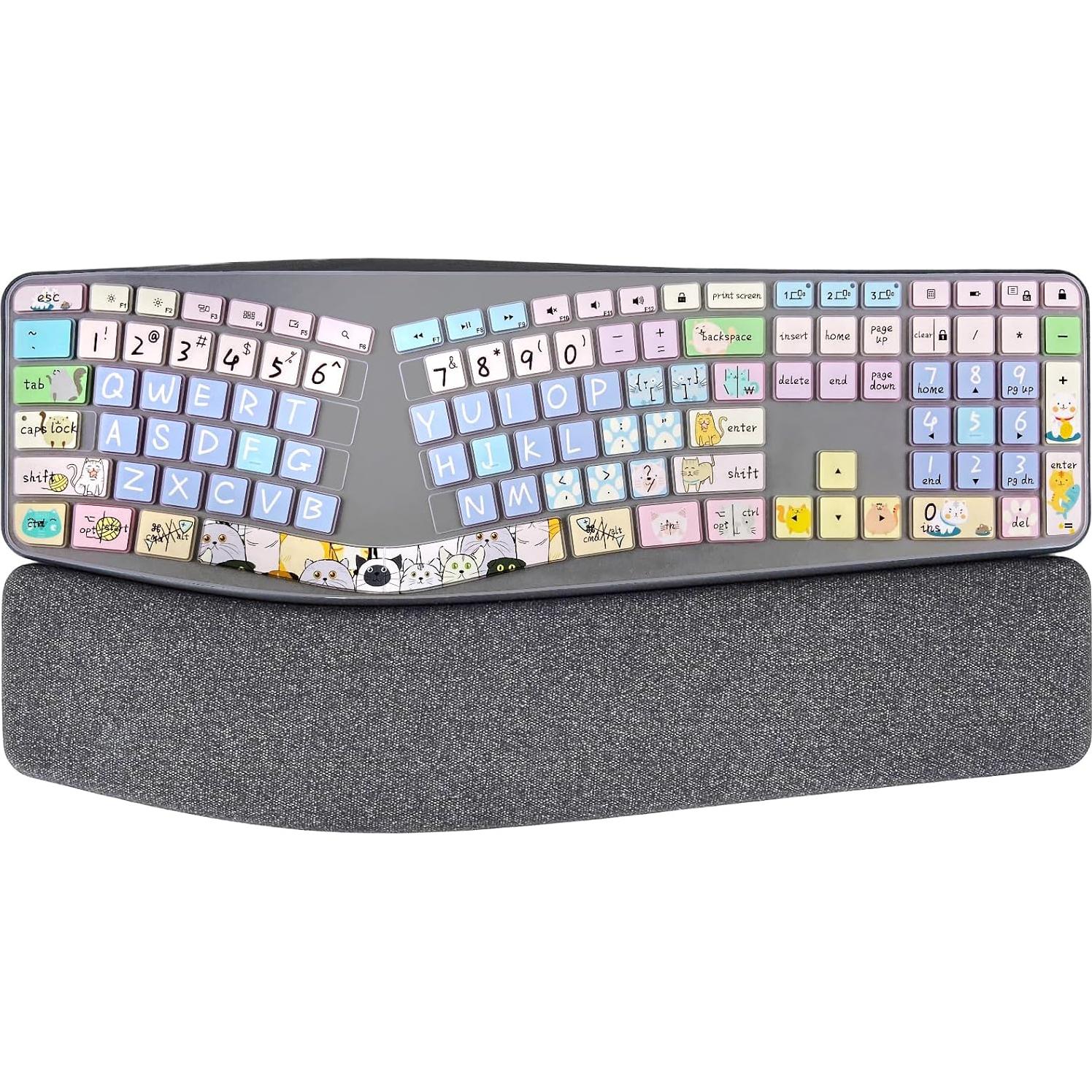 Cubierta de Teclado Silicona Logitech Ergo K860 Gato Bonito