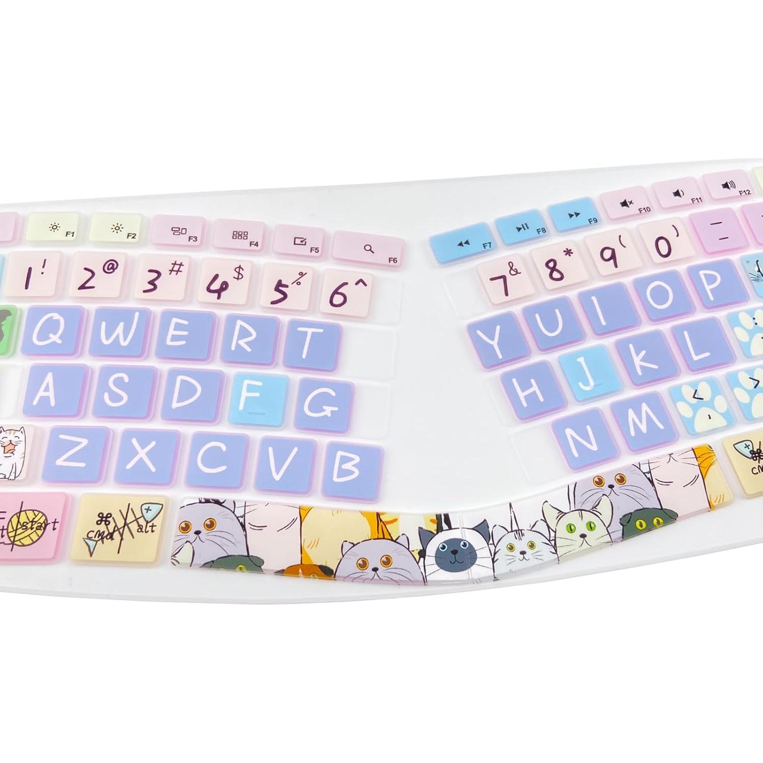 Cubierta de Teclado Silicona Logitech Ergo K860 Gato Bonito