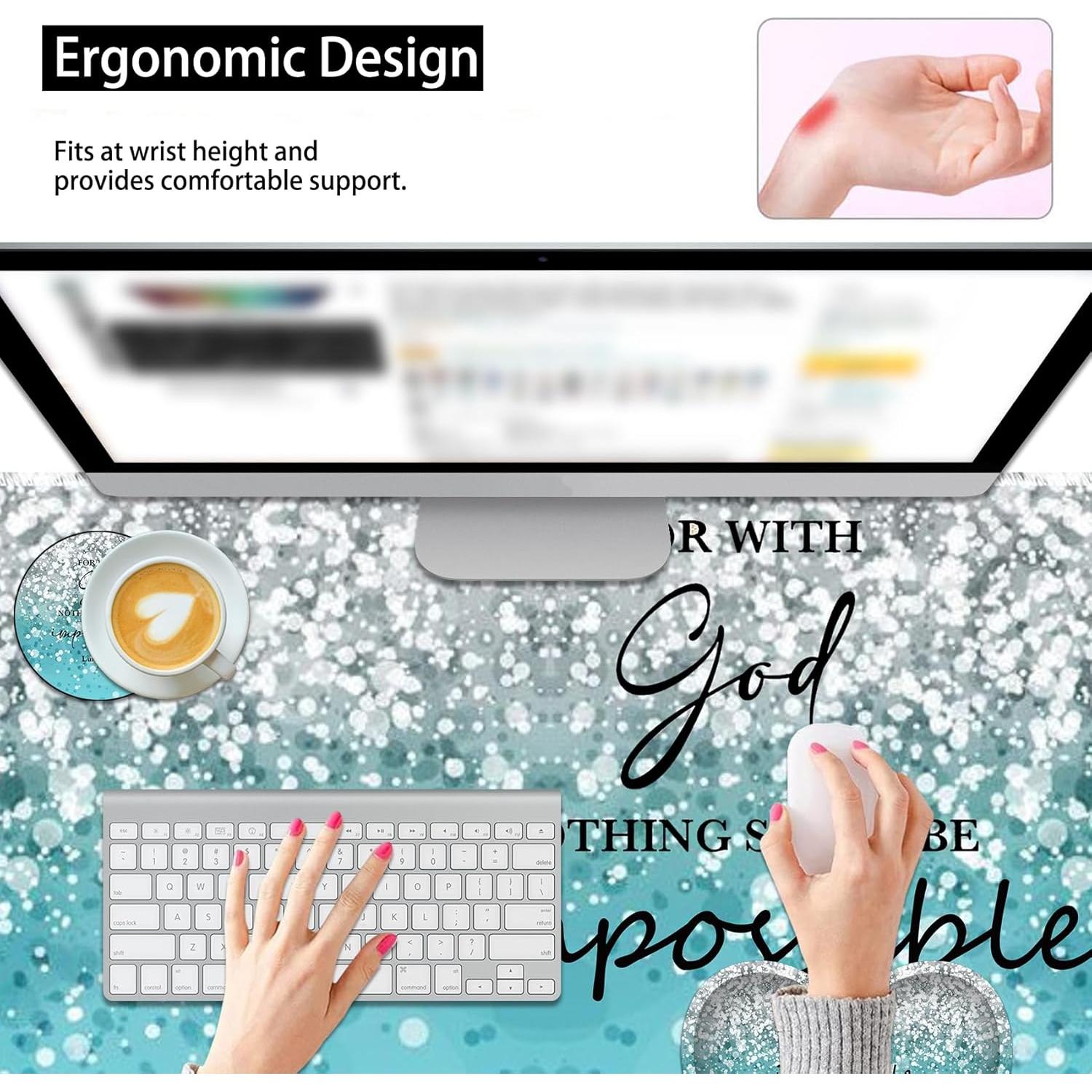 Juego de Alfombrilla de Ratón Grande RVHOEZZM 3-en-1 Azul