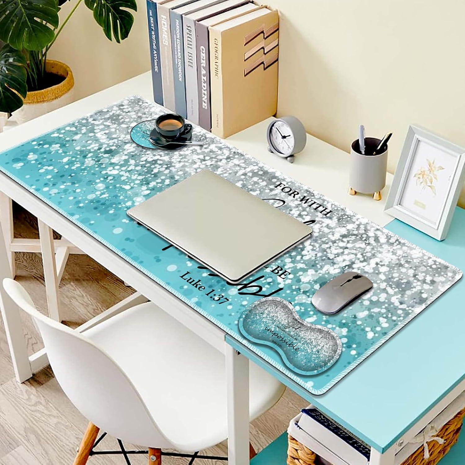 Juego de Alfombrilla de Ratón Grande RVHOEZZM 3-en-1 Azul