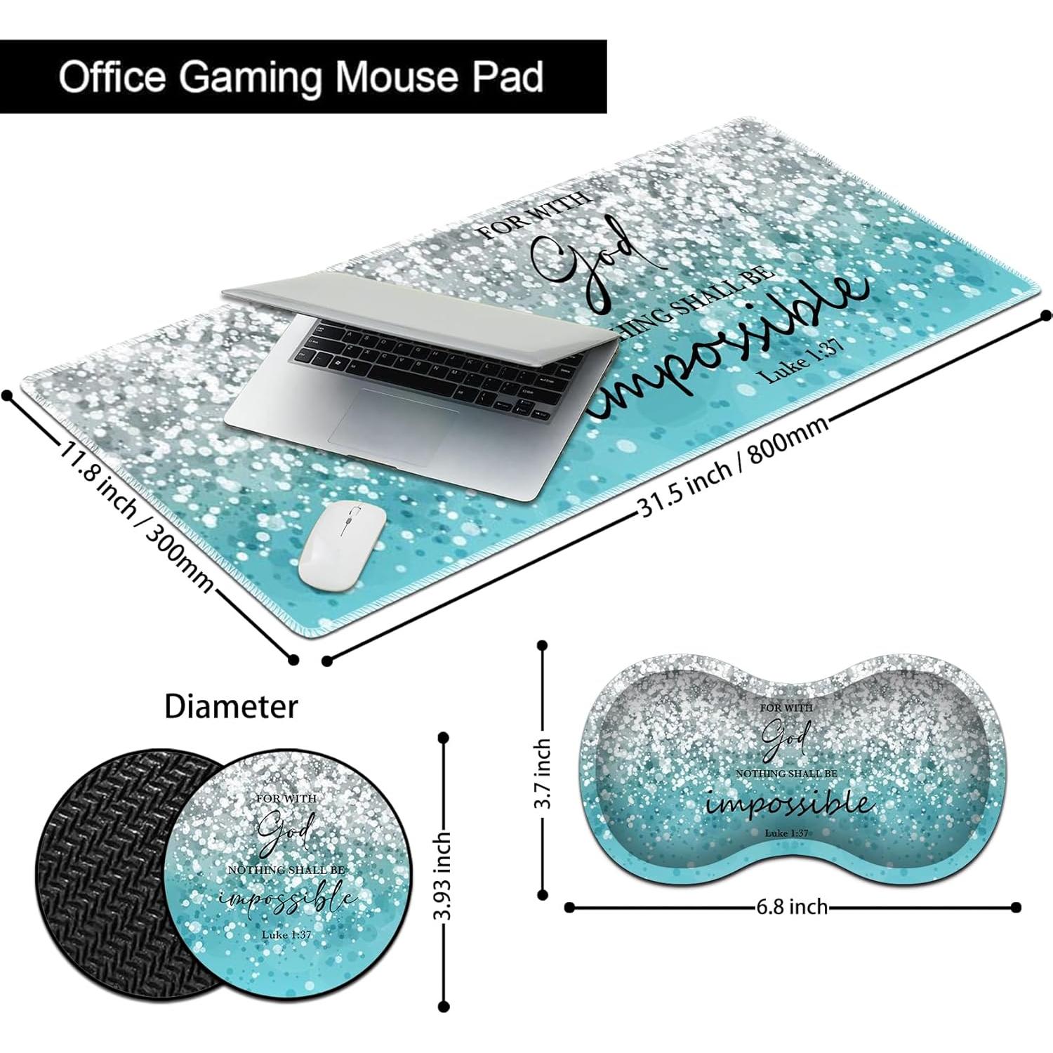 Juego de Alfombrilla de Ratón Grande RVHOEZZM 3-en-1 Azul